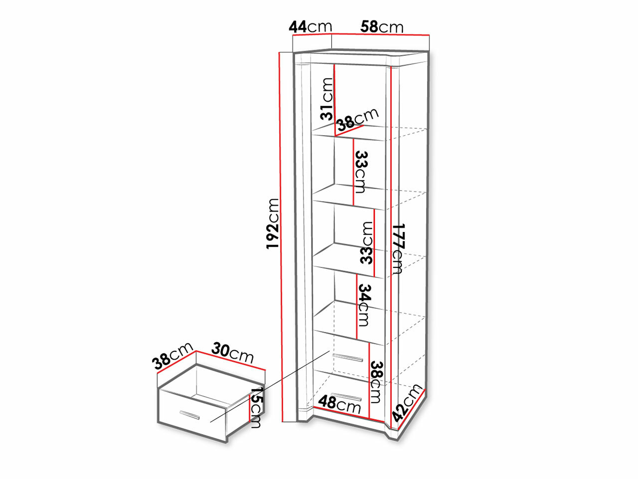 Boekenkast Lorelie 115 (Truffel)