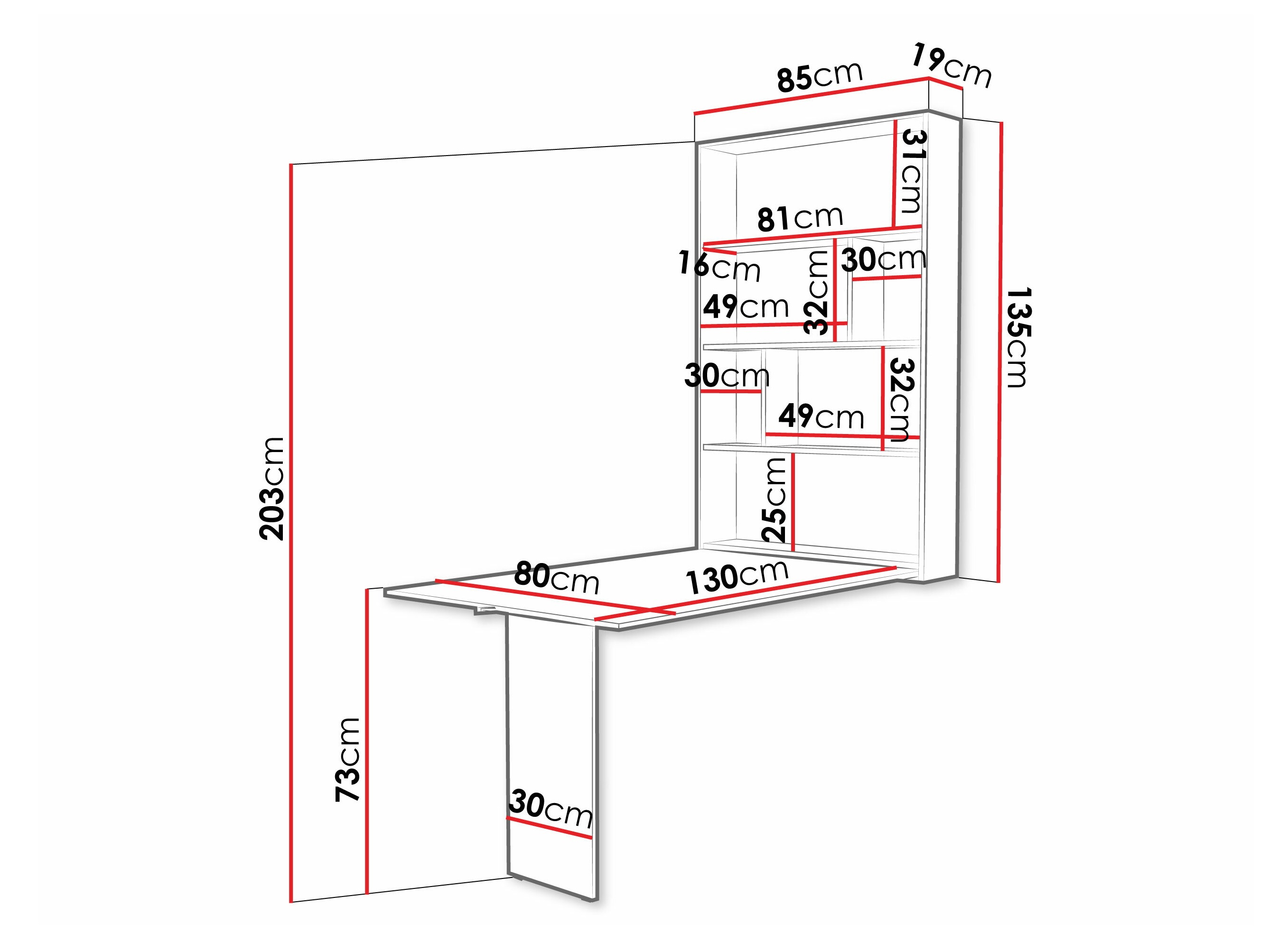 Inklapbare tafel Pinis III (Wit)