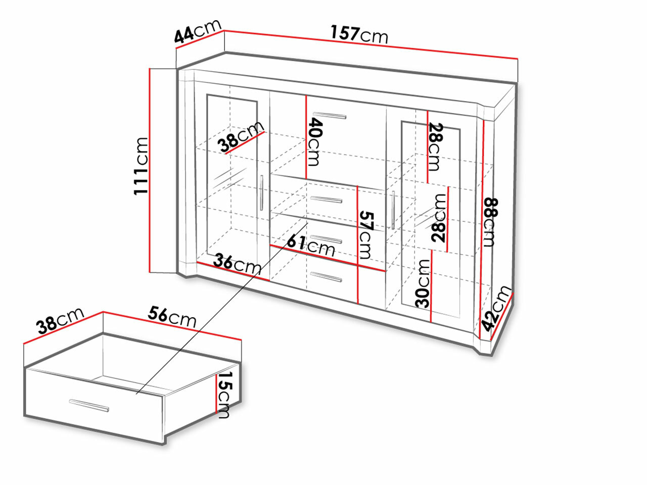 Ladekast Lorelie 106 (Truffel eiken)