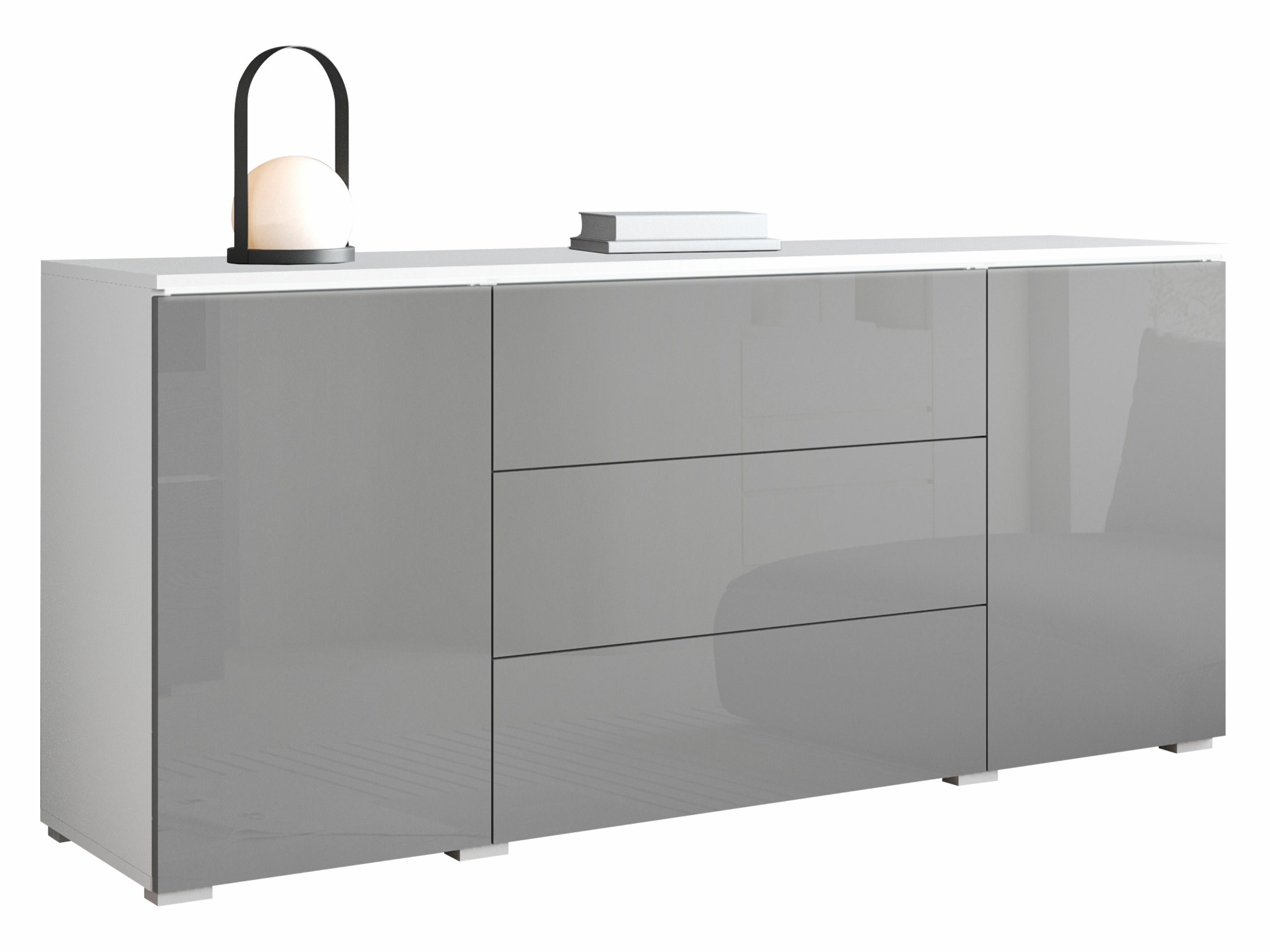 Ladekast Mirfivo 102 (Glanzend grijs)