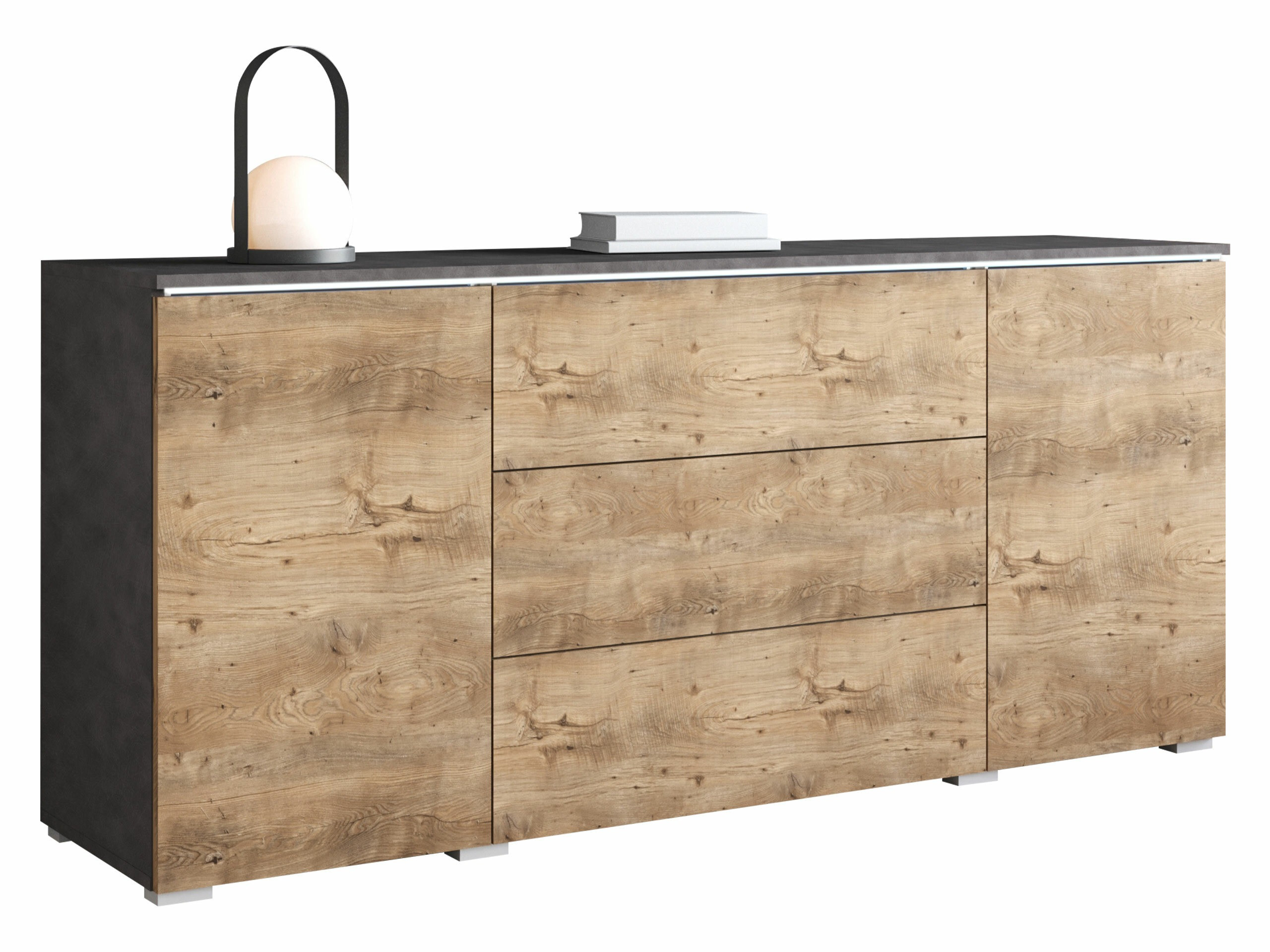 Ladekast Sarasota 142 (Matera grijs + Kastanje)