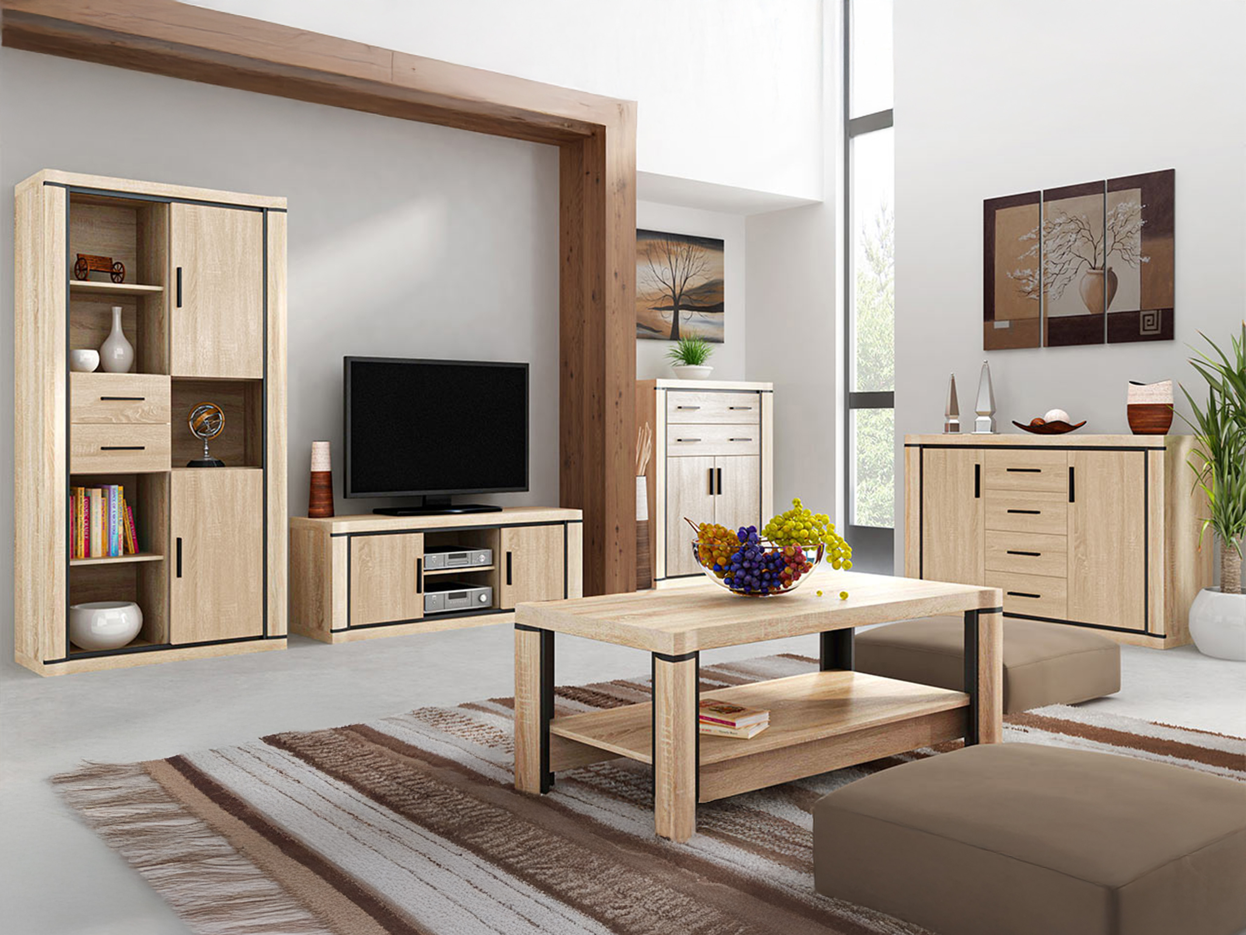 Woonkamerset Lorelie 124 (Sonoma eik)