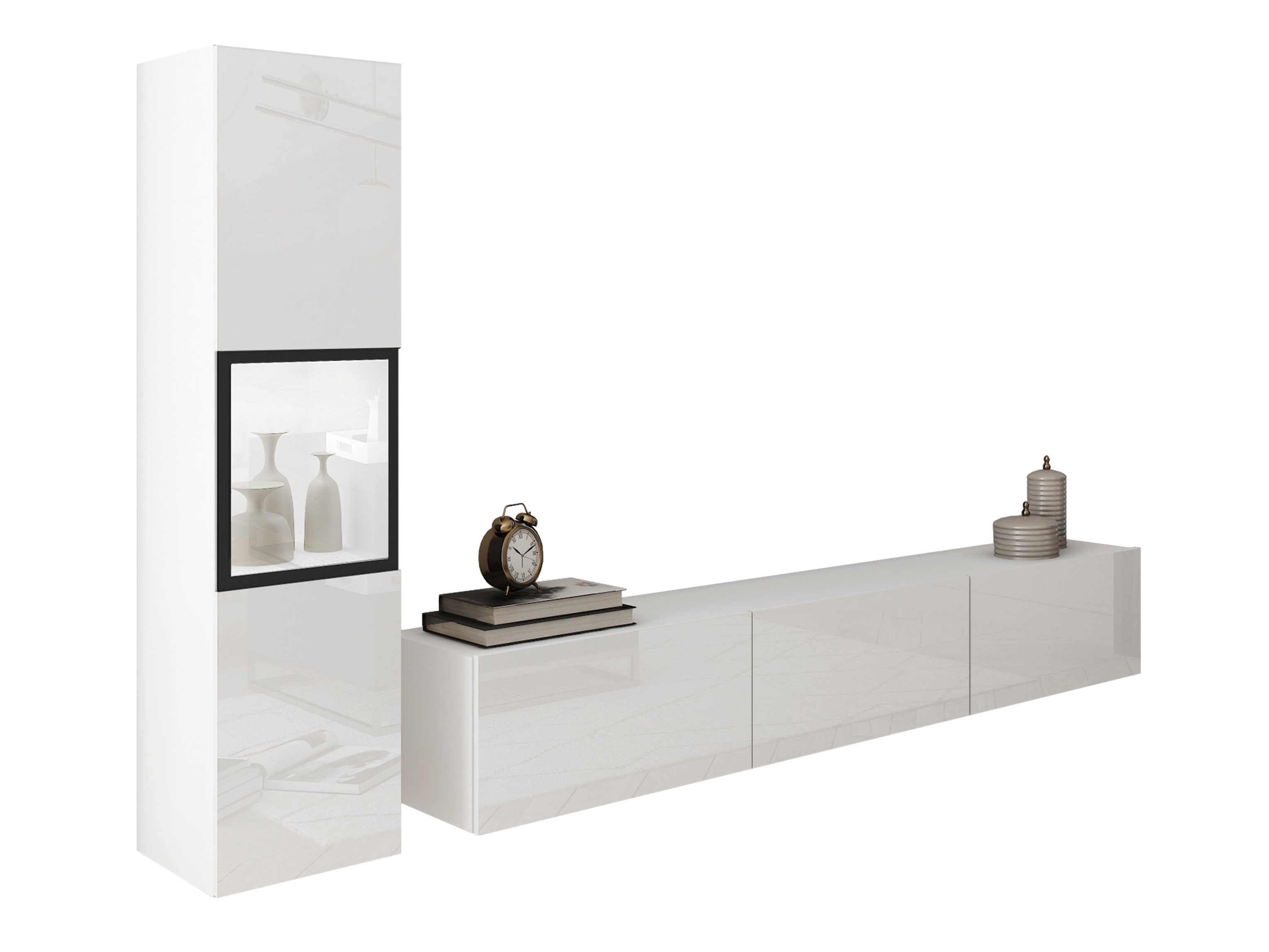 Woonkamerset Sarasota 192 (Wit + Glanzend wit)