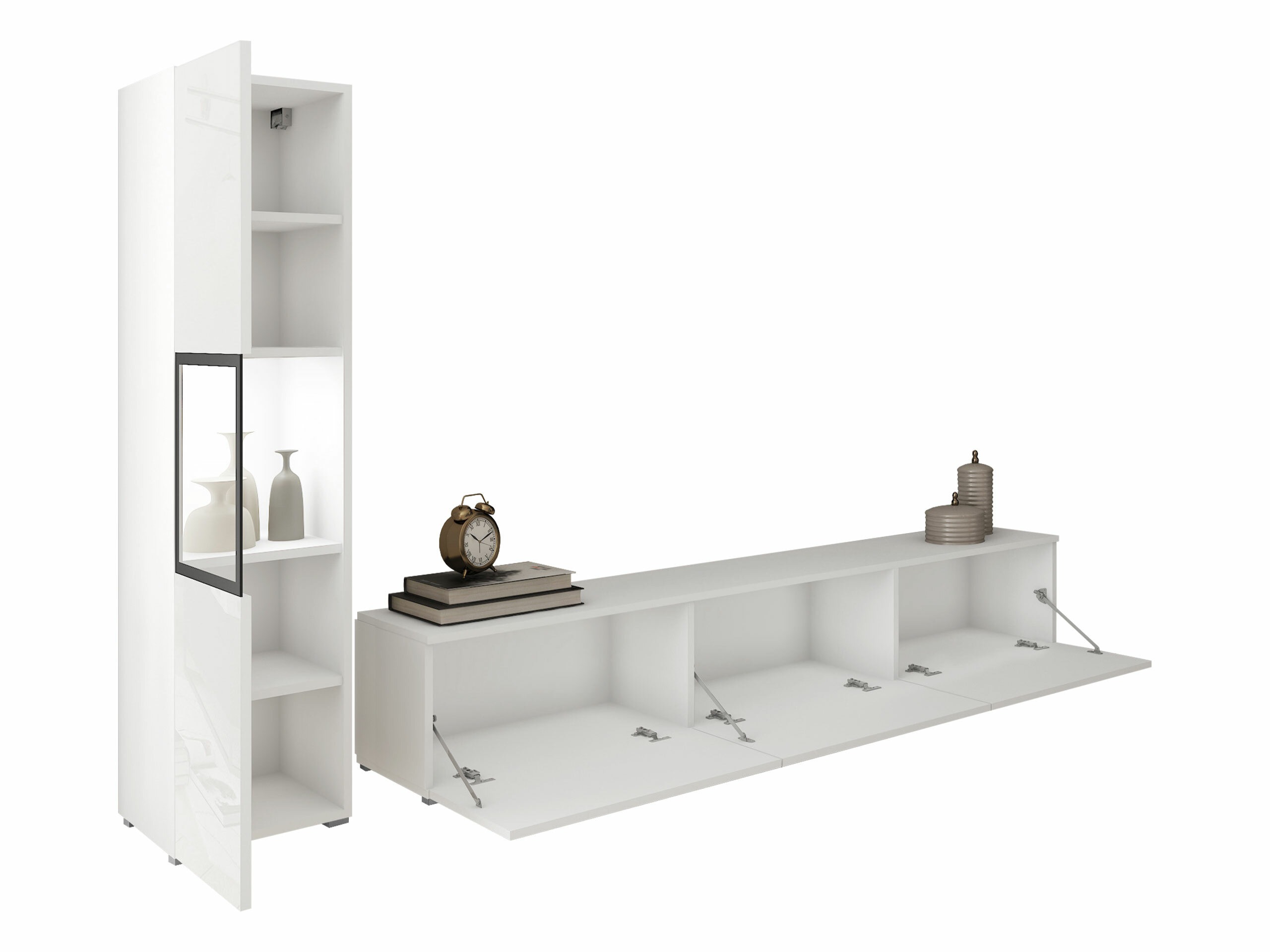 Woonkamerset Sarasota 192 (Wit + Wotan eik)