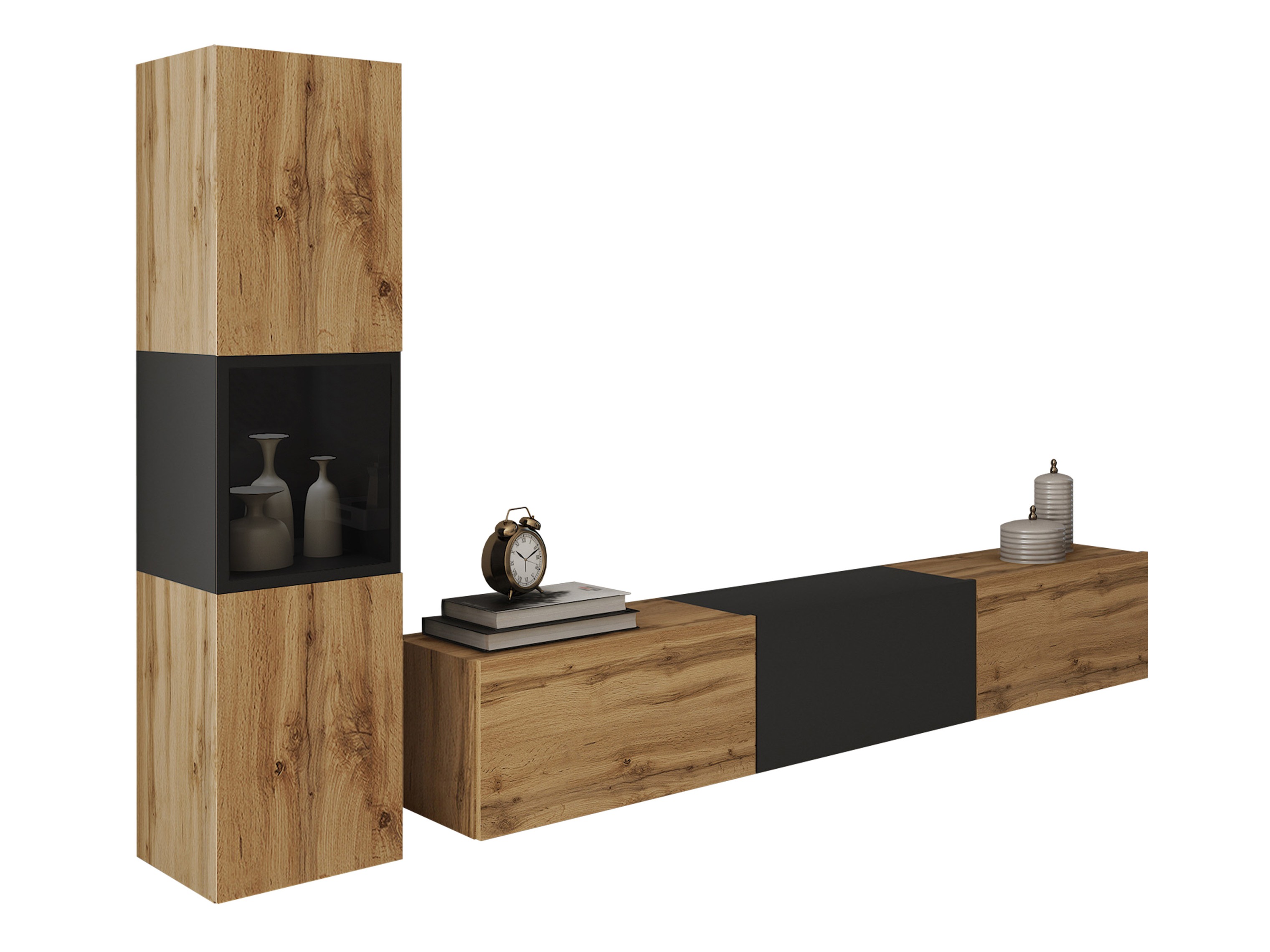 Woonkamerset Sarasota 192 (Wotan eik + Grafiet)