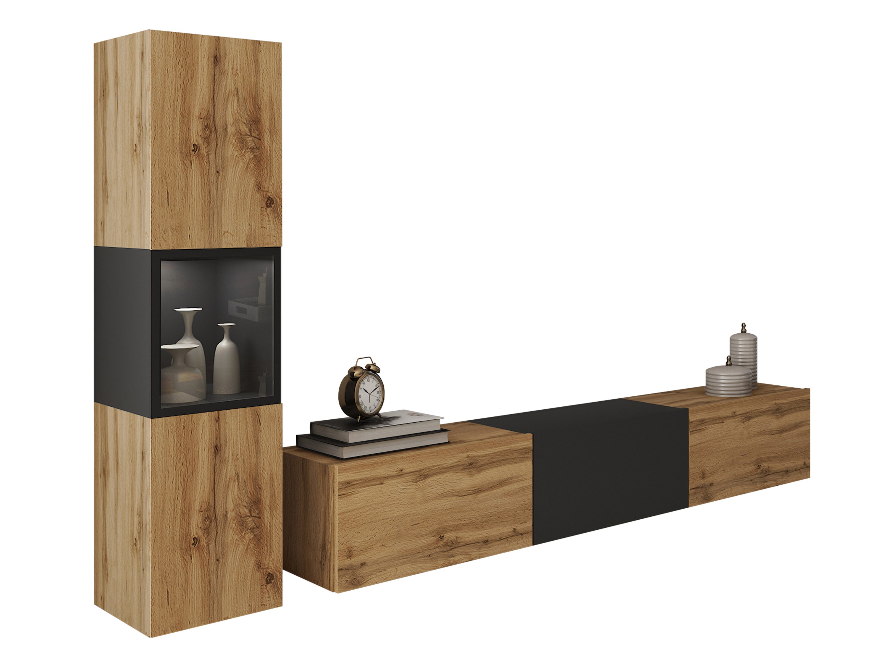 Woonkamerset Sarasota 192 (Wotan eik + Grafiet)