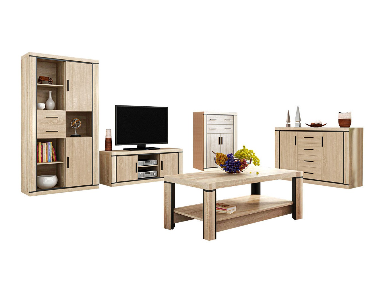 Woonkamerset Lorelie 124 (Sonoma eik)