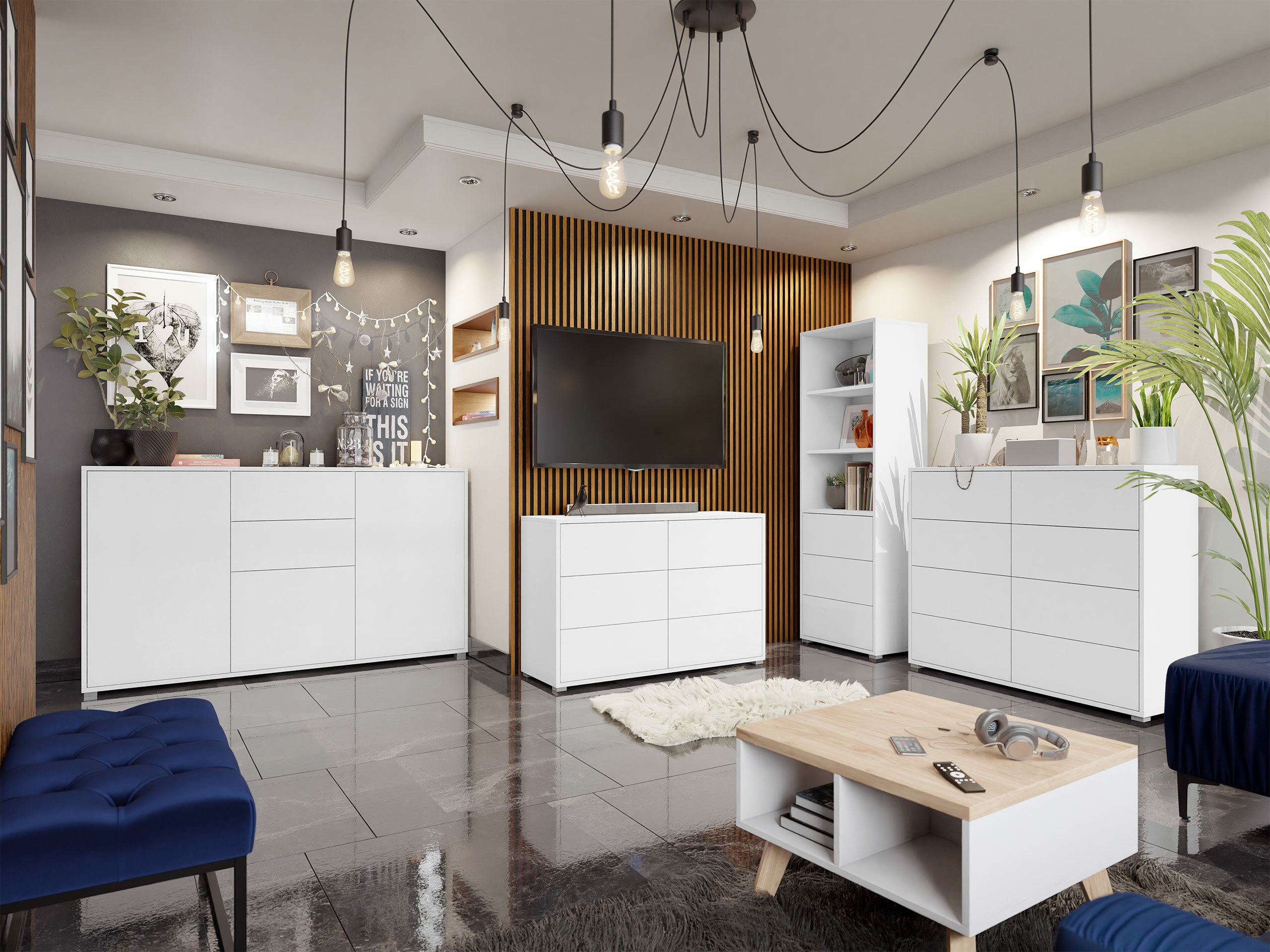 Woonkamerset Comfivo Tutela II (Wit)