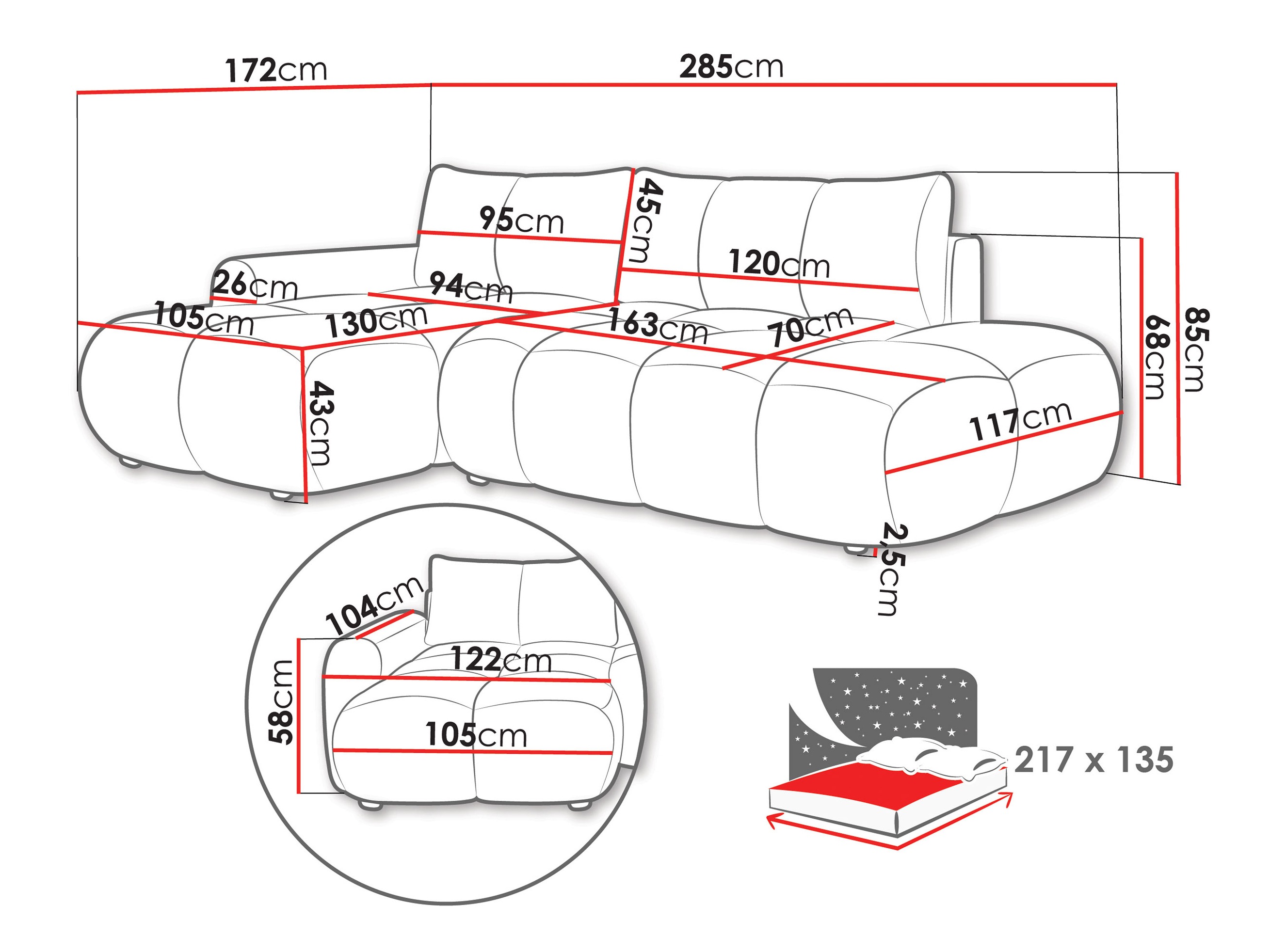 Hoekbank TrendyNest Ansera (Flow 02)