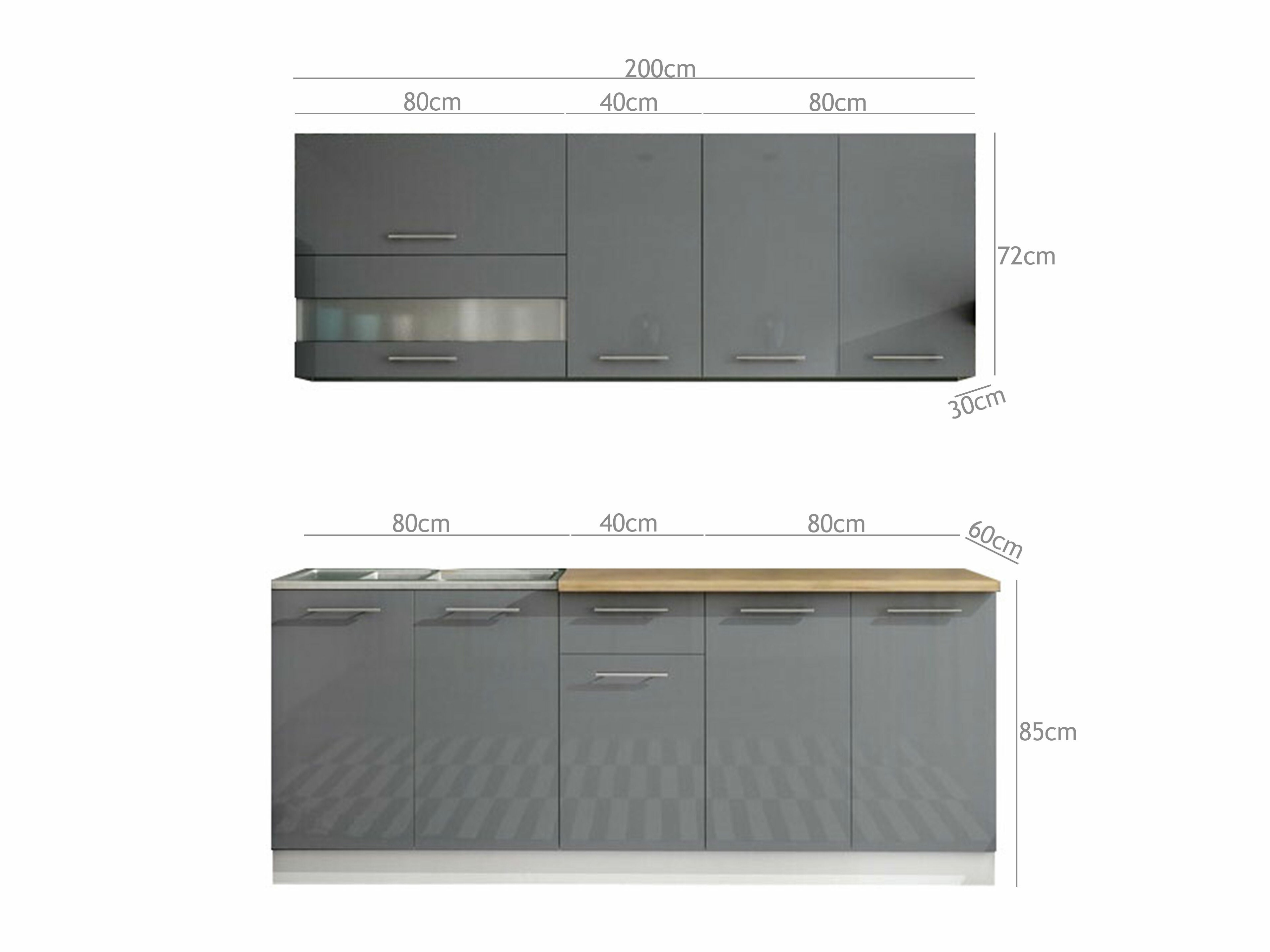 Modulaire keukenset Tiffa Grey 102