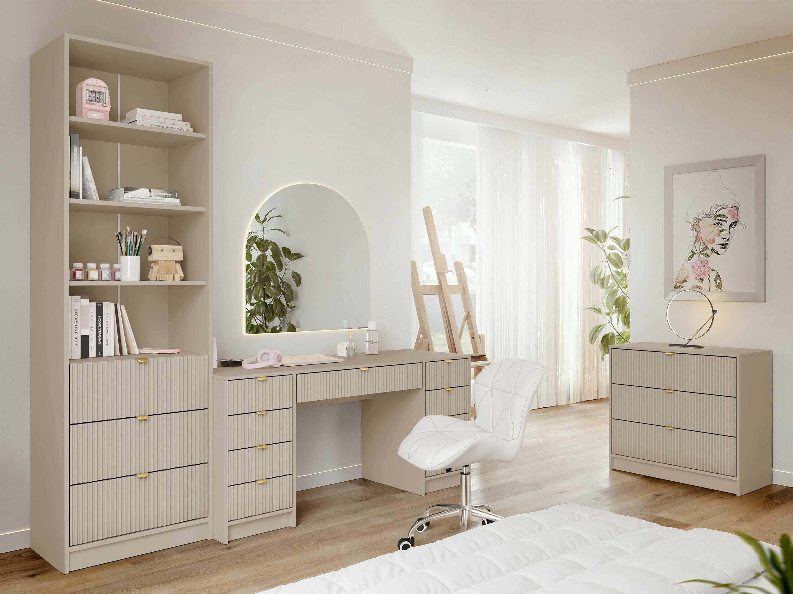 Thuiskantoorset Comfivo Papilio VI (Beige)