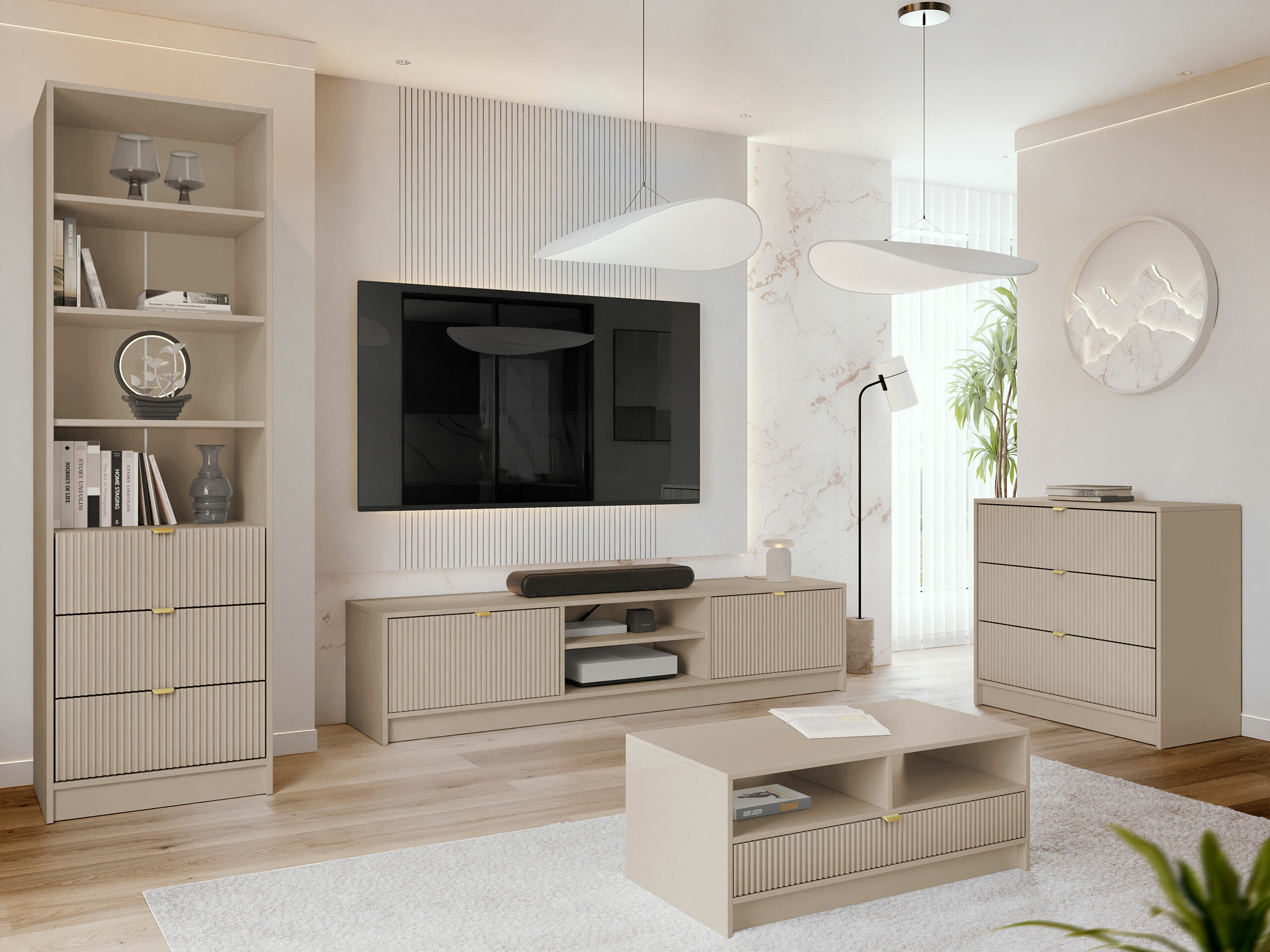 Woonkamerset Comfivo Papilio VII (Beige)