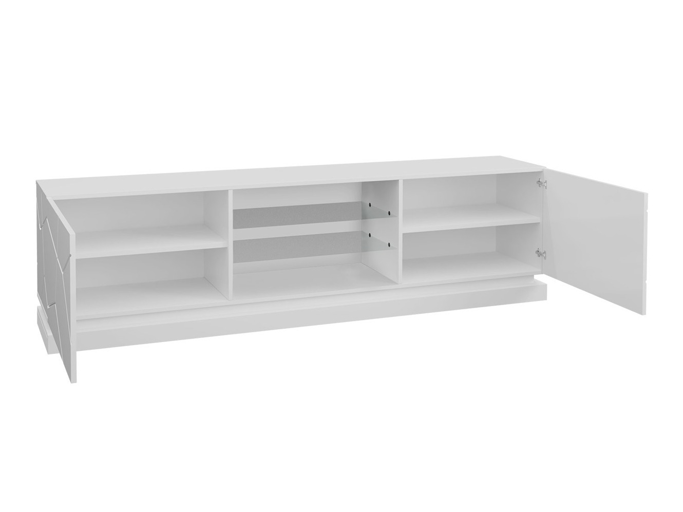 TV-meubel Linar I (Wit + Glanzend wit)