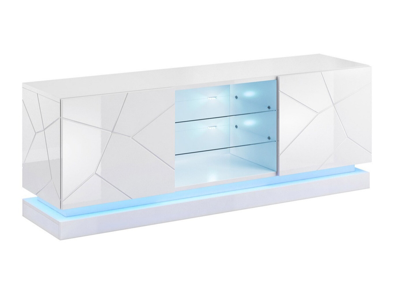 TV-meubel Linar (Wit + Glanzend wit)
