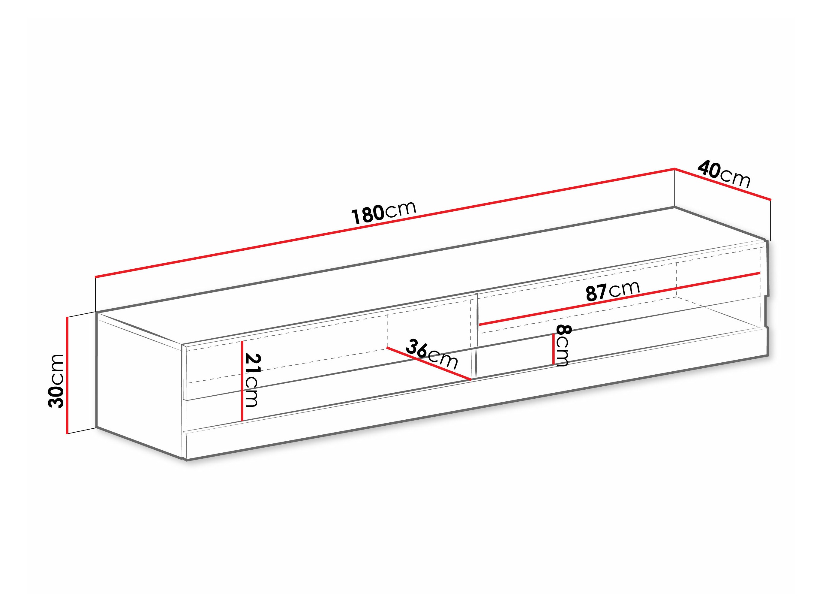 TV-meubel Venenou 120 (Wit + Glanzend wit)
