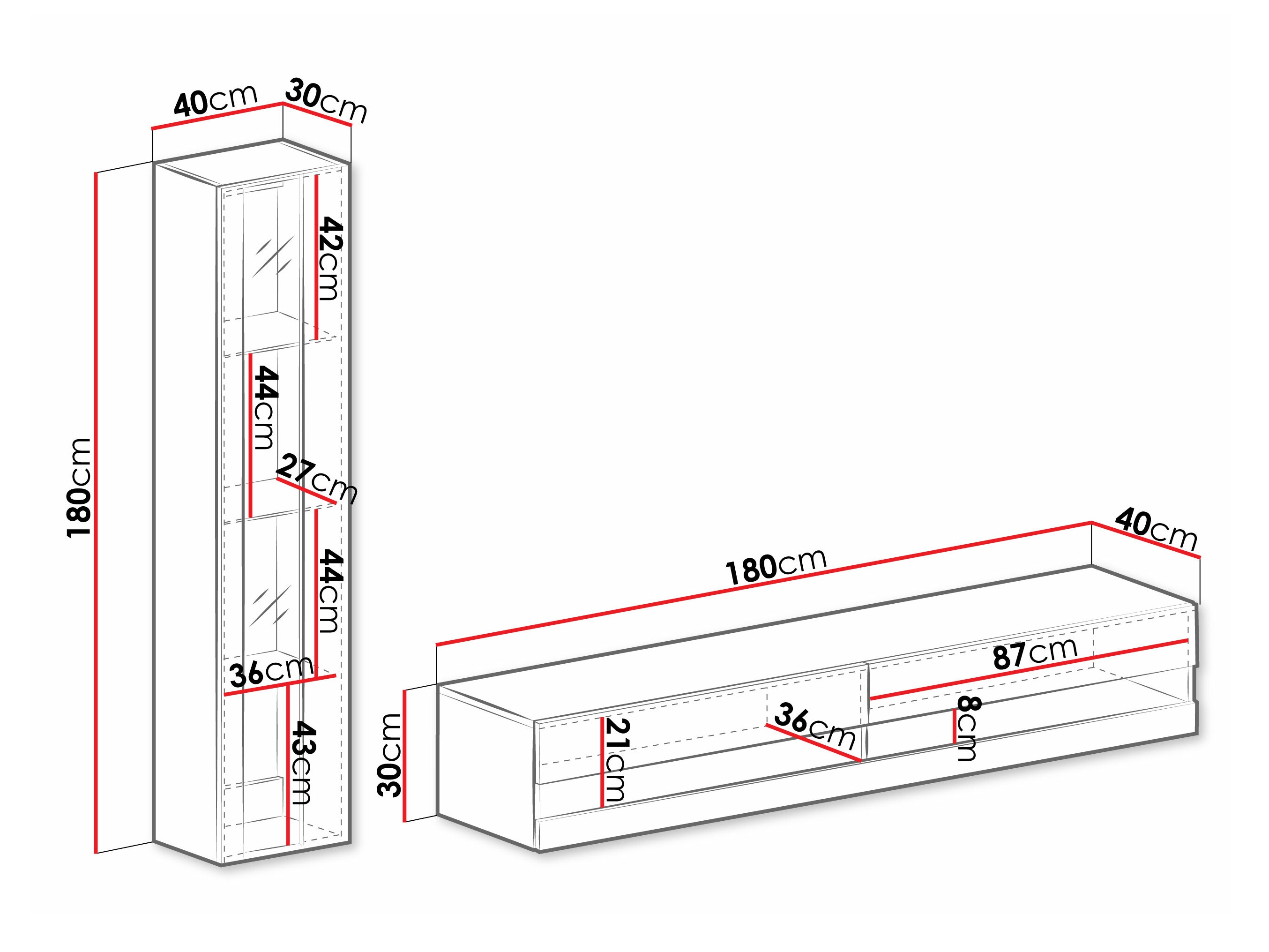 Woonkamerset Vilrin VIII (Wit + Glanzend wit)