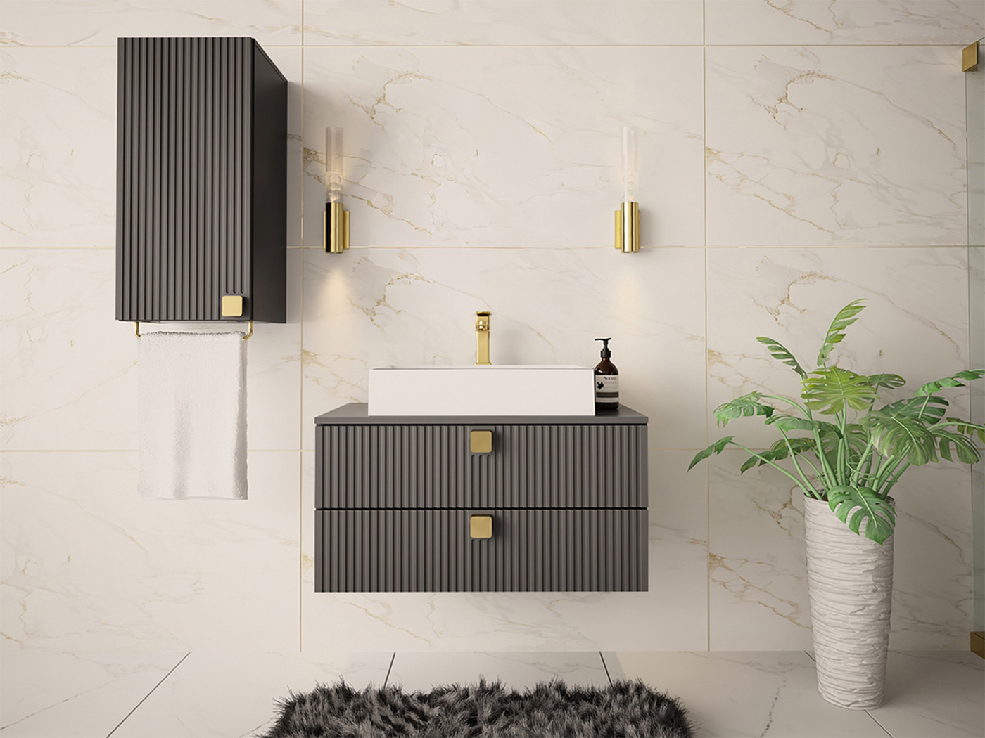 Badkamerset Orlvera 104 (Grijs)