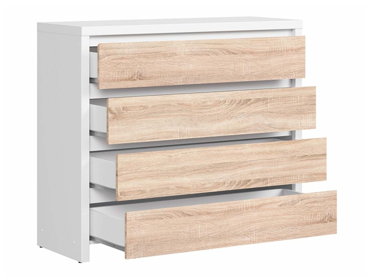 Ladekast Nolroma 105 (Wit + Sonoma eik)