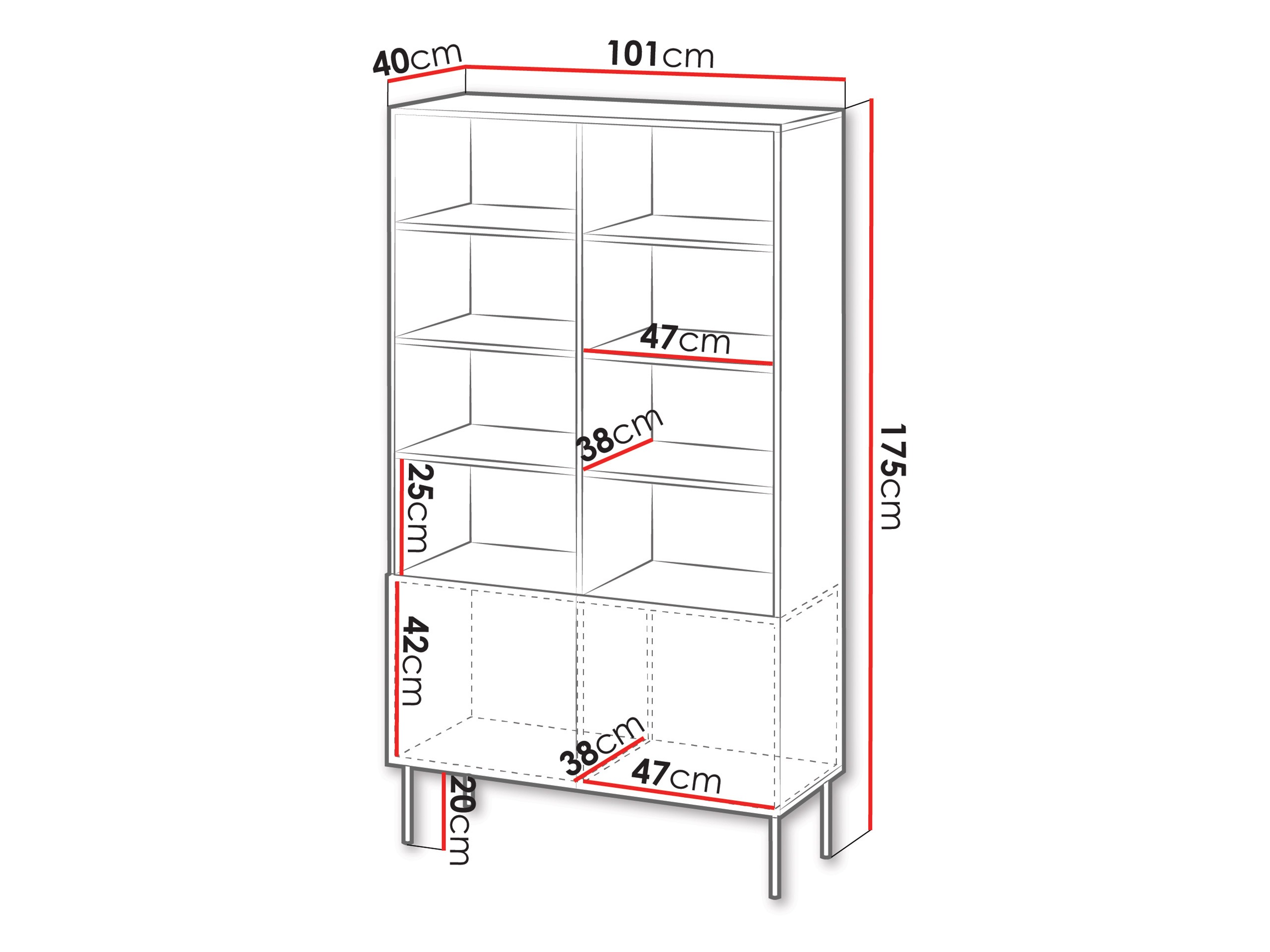 Boekenkast Evavese 106 (Beige)