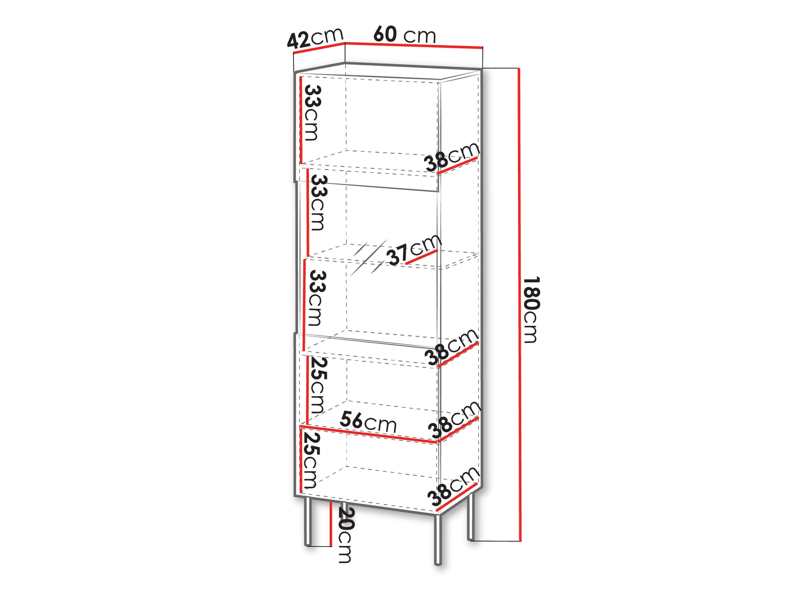 Boekenkast Evavese 108 (Beige)