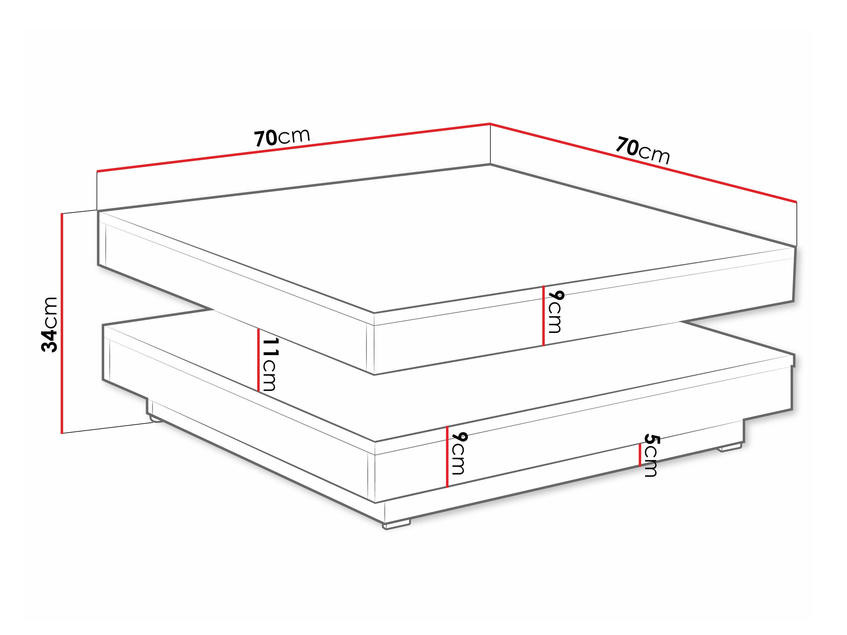 Transformeerbare salontafel Comfivo 385 (Wotan eik + Wit)