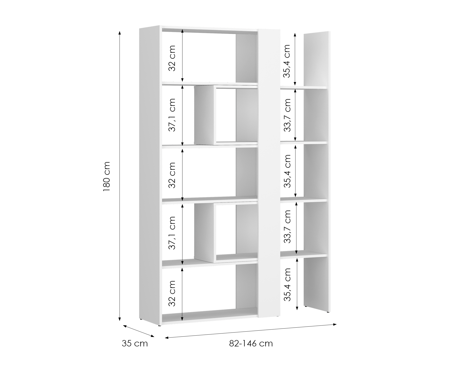 Boekenkast Ontario 145 (Eiken)