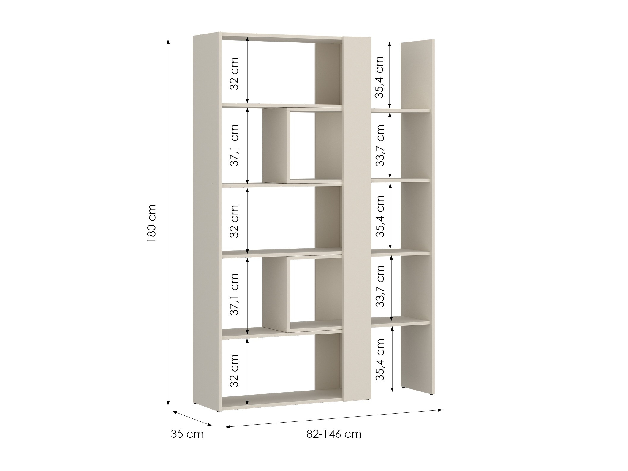Boekenkast Ontario 145 (Kasjmier)