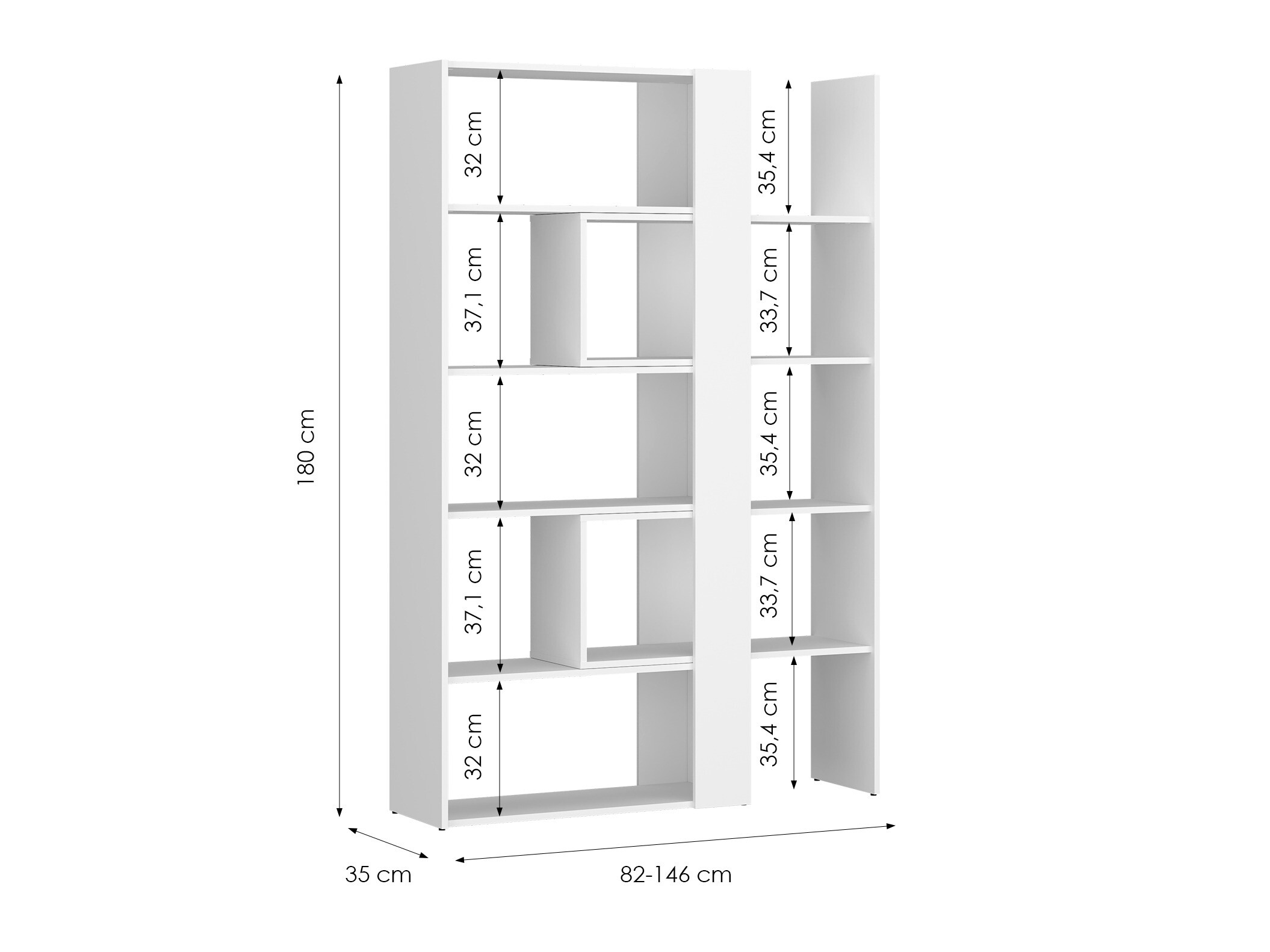 Boekenkast Ontario 145 (Wit)