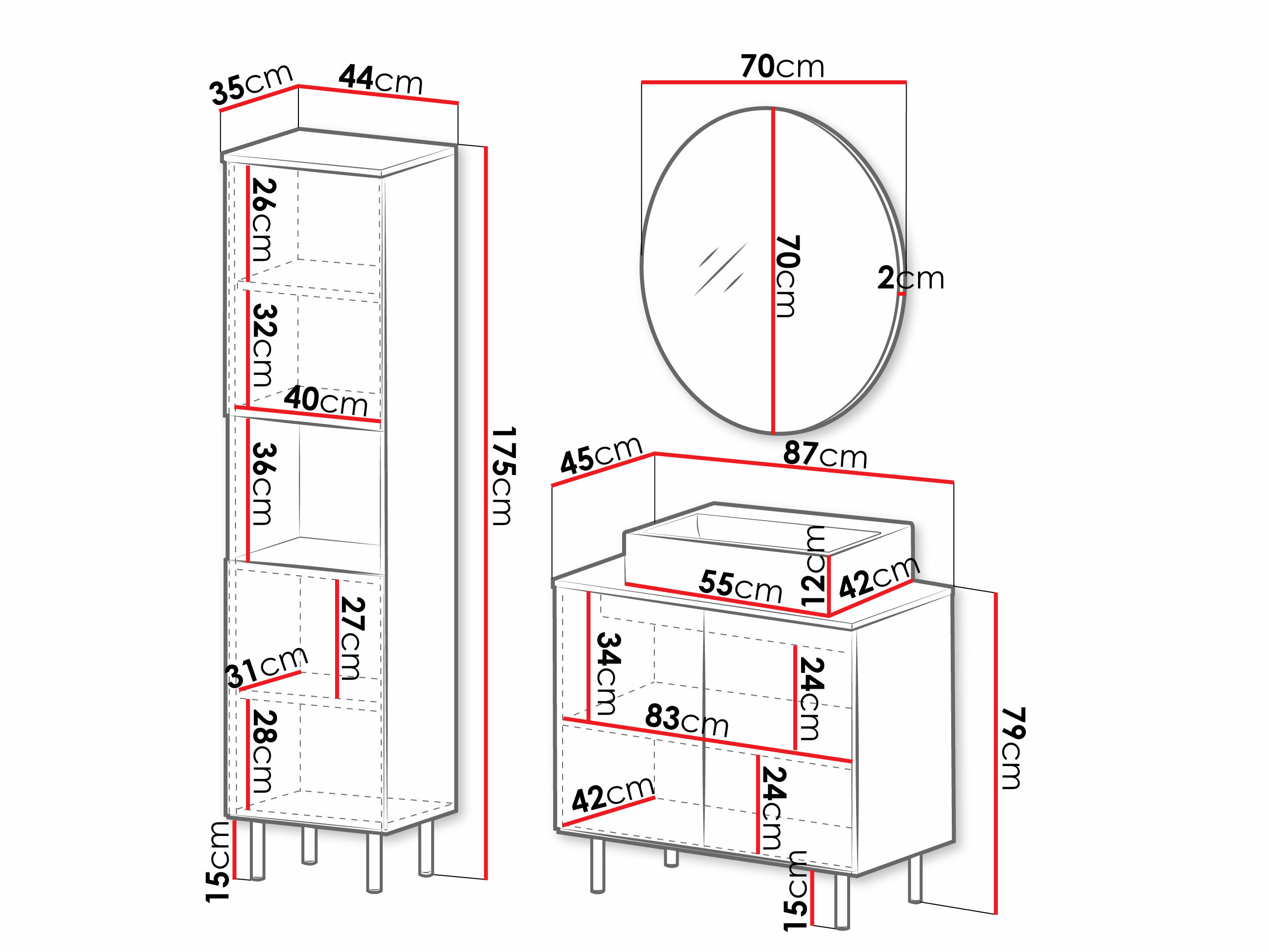 Badkamerset Decus III (Kasjmier)