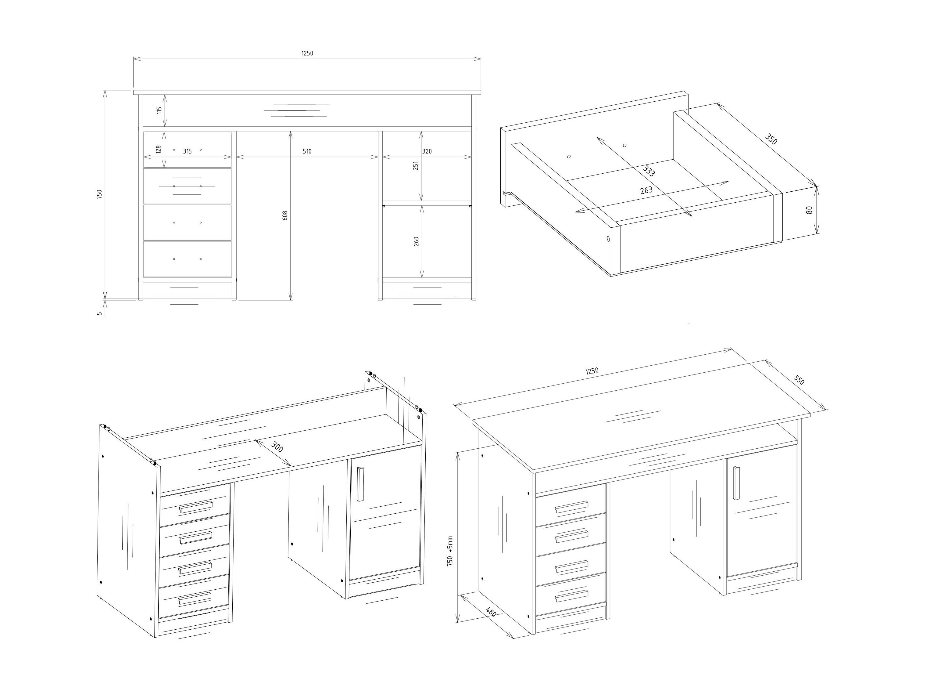 Bureau Mandeville 329 (Wit)