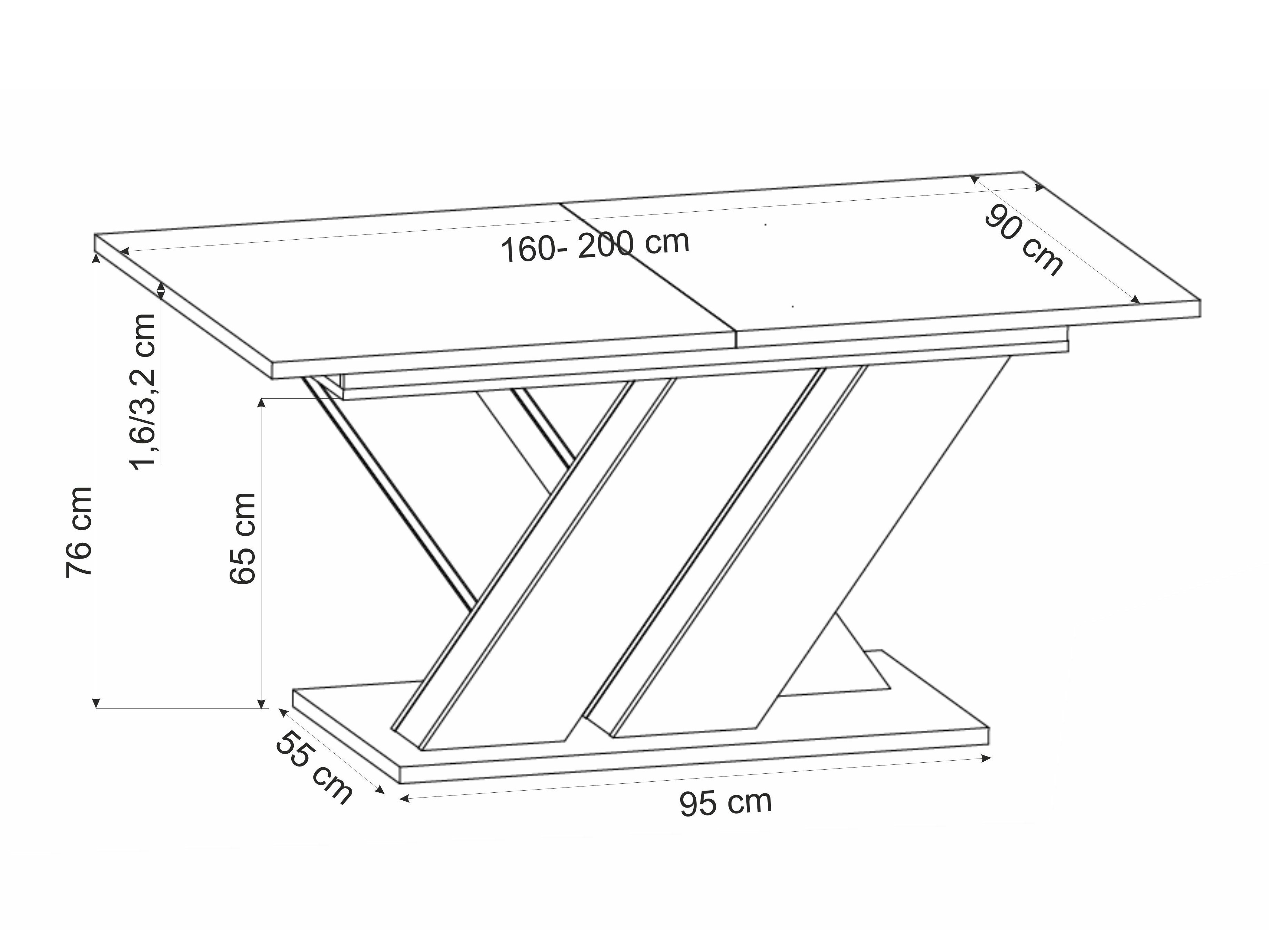 Tafel Houston 2091 (Wotan eik + Zwart)
