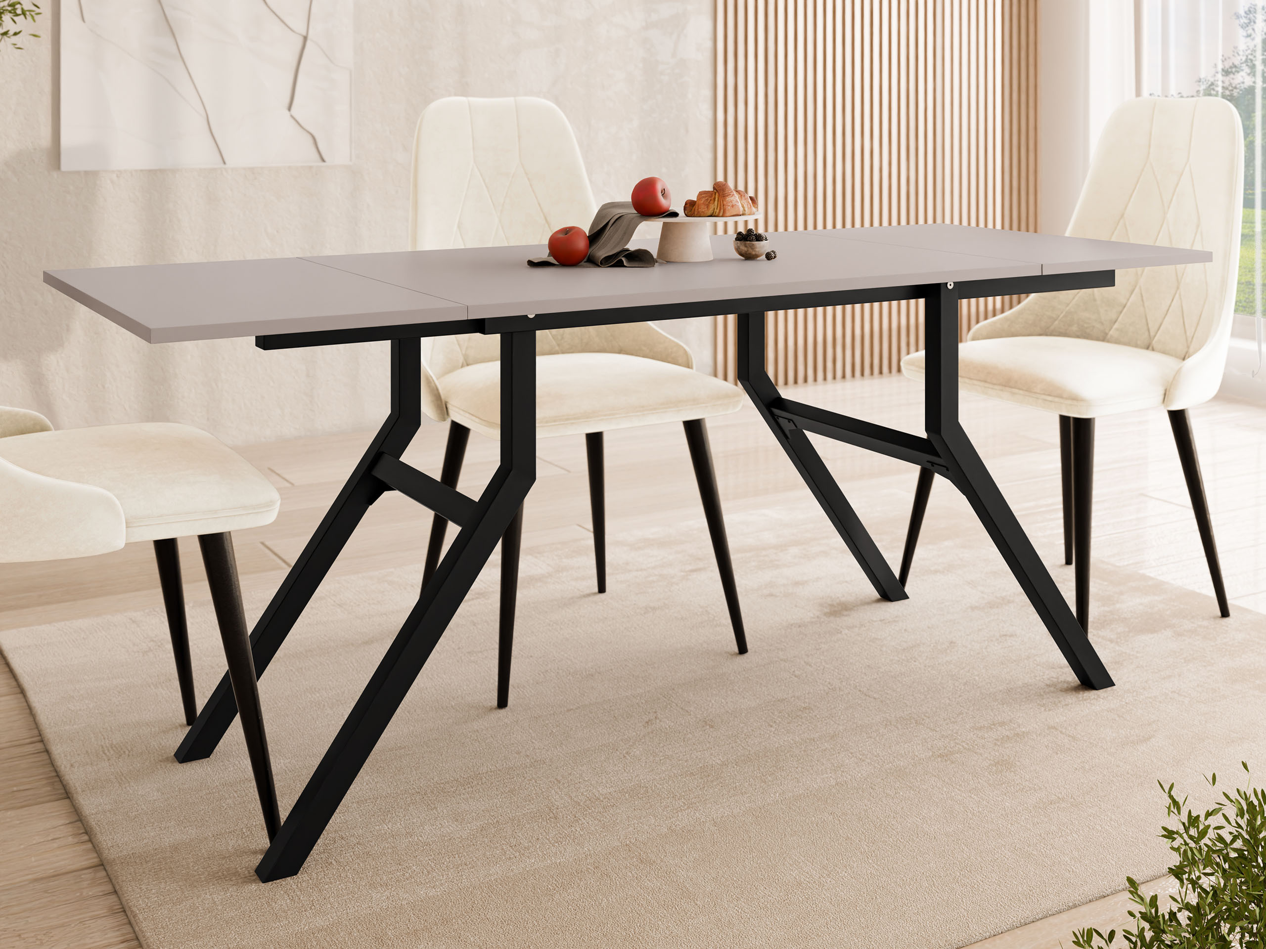 Transformeerbare salontafel Oswego 151 (Kasjmier + Zwart)