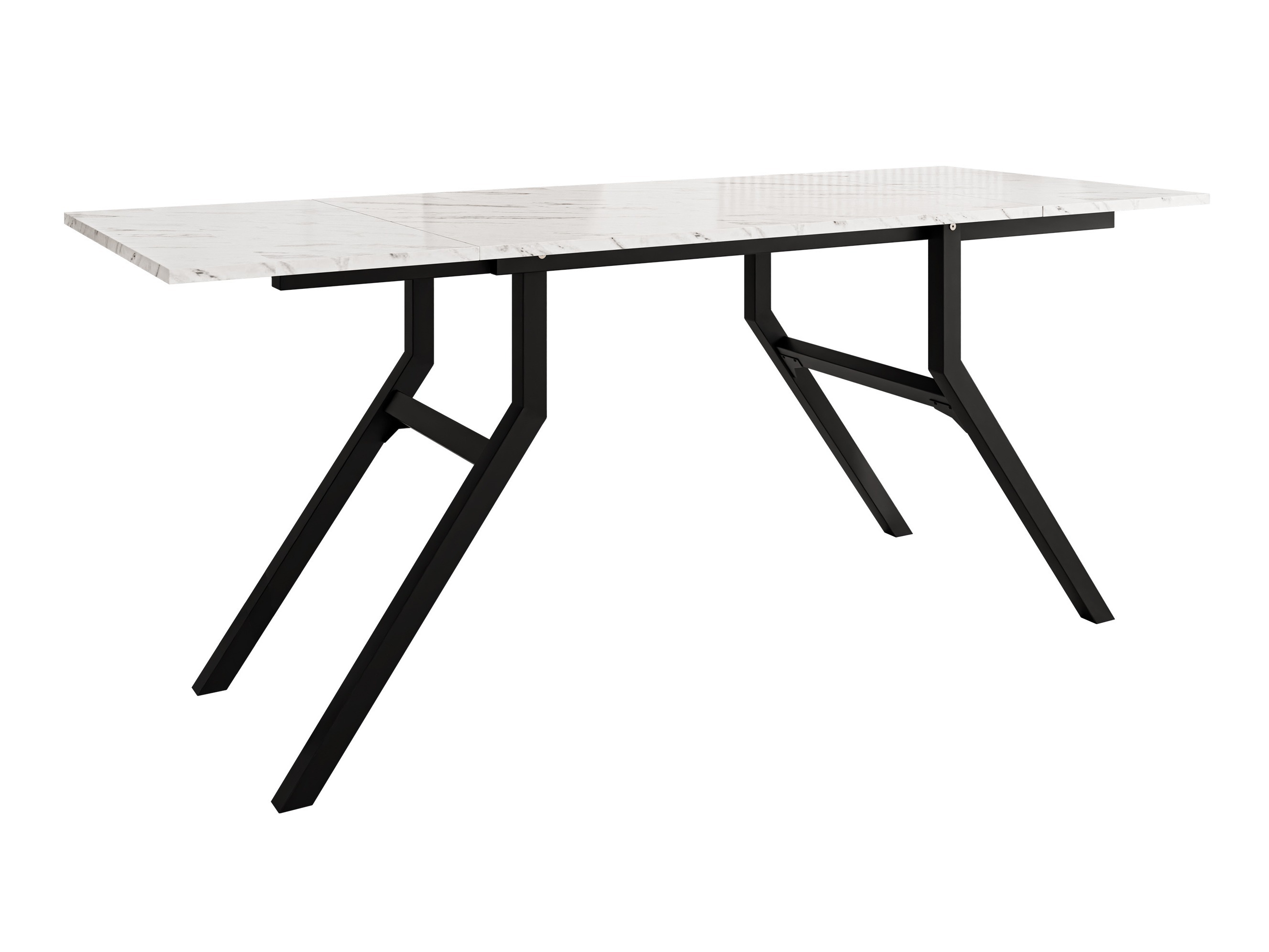 Transformeerbare salontafel Oswego 151 (Wit marmer + Zwart)