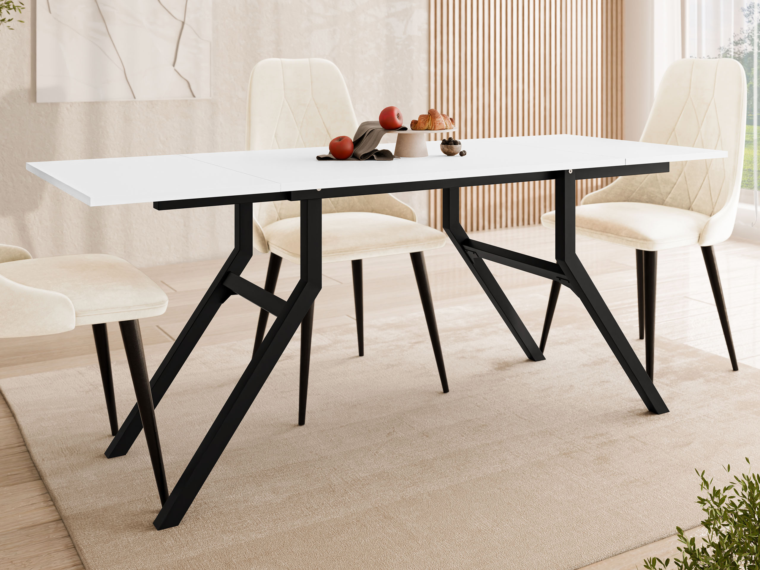 Transformeerbare salontafel Oswego 151 (Wit + Zwart)