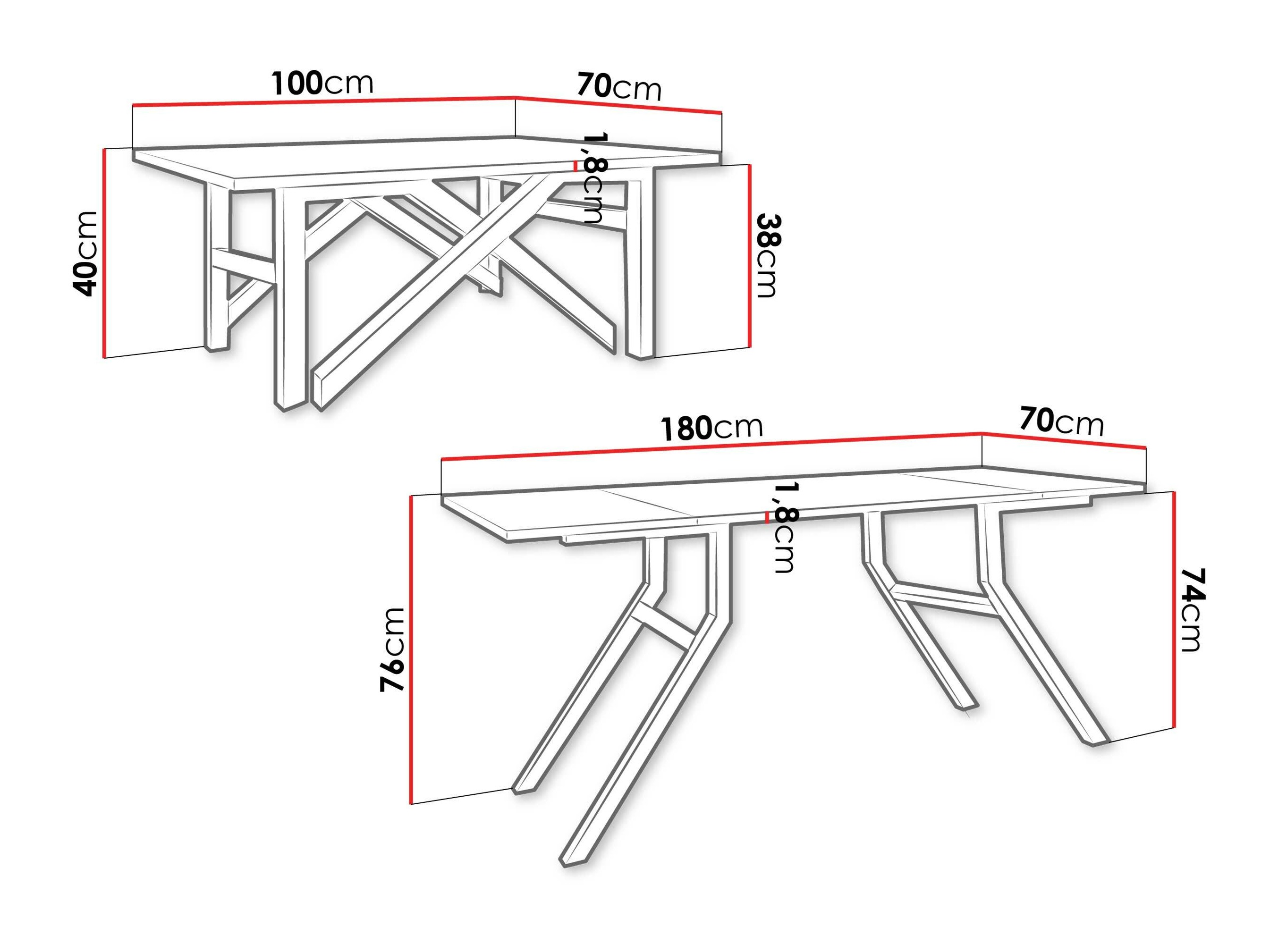 Transformeerbare salontafel Oswego 151 (Zwart marmer + Zwart)