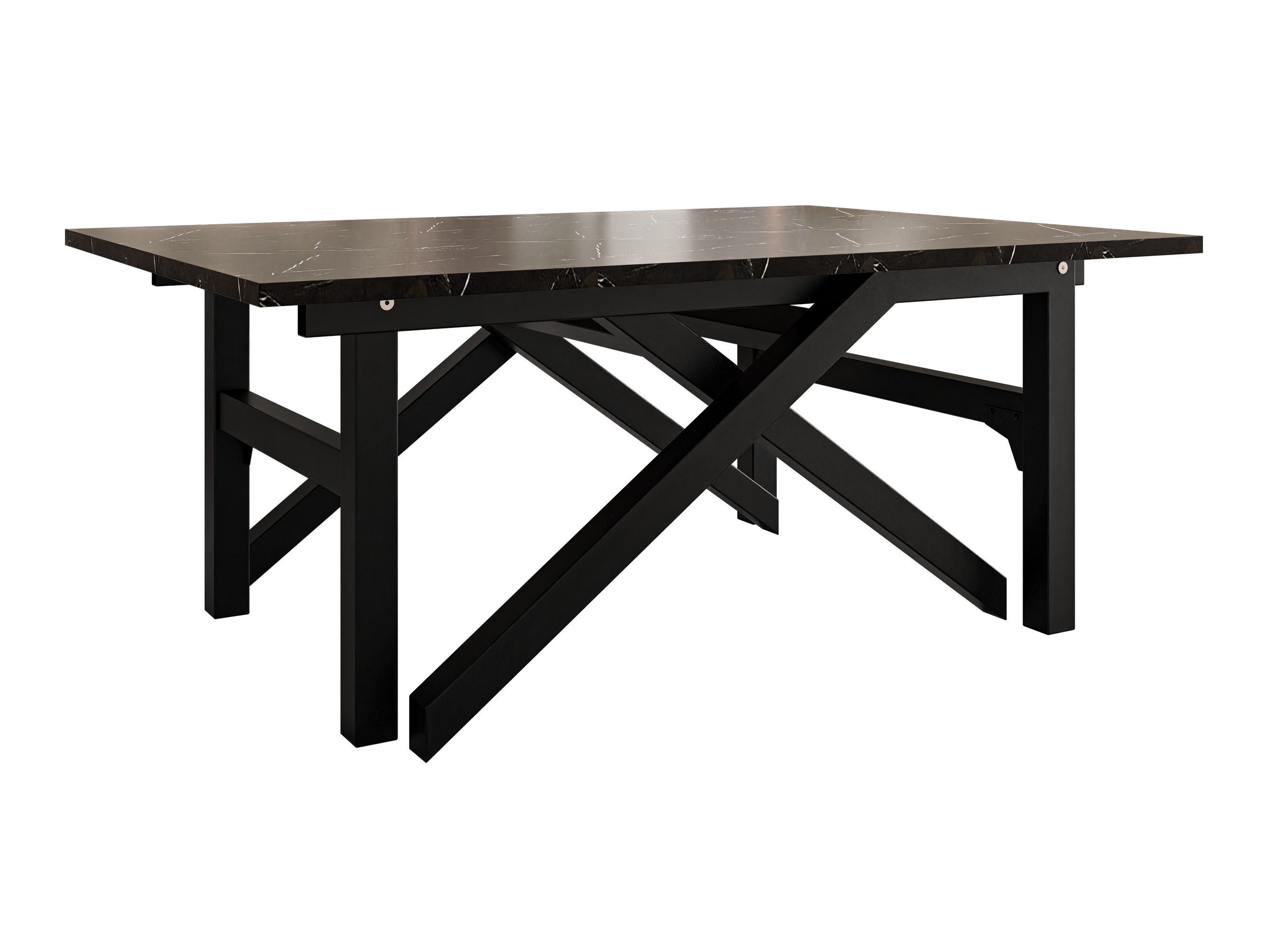 Transformeerbare salontafel Oswego 151 (Zwart marmer + Zwart)