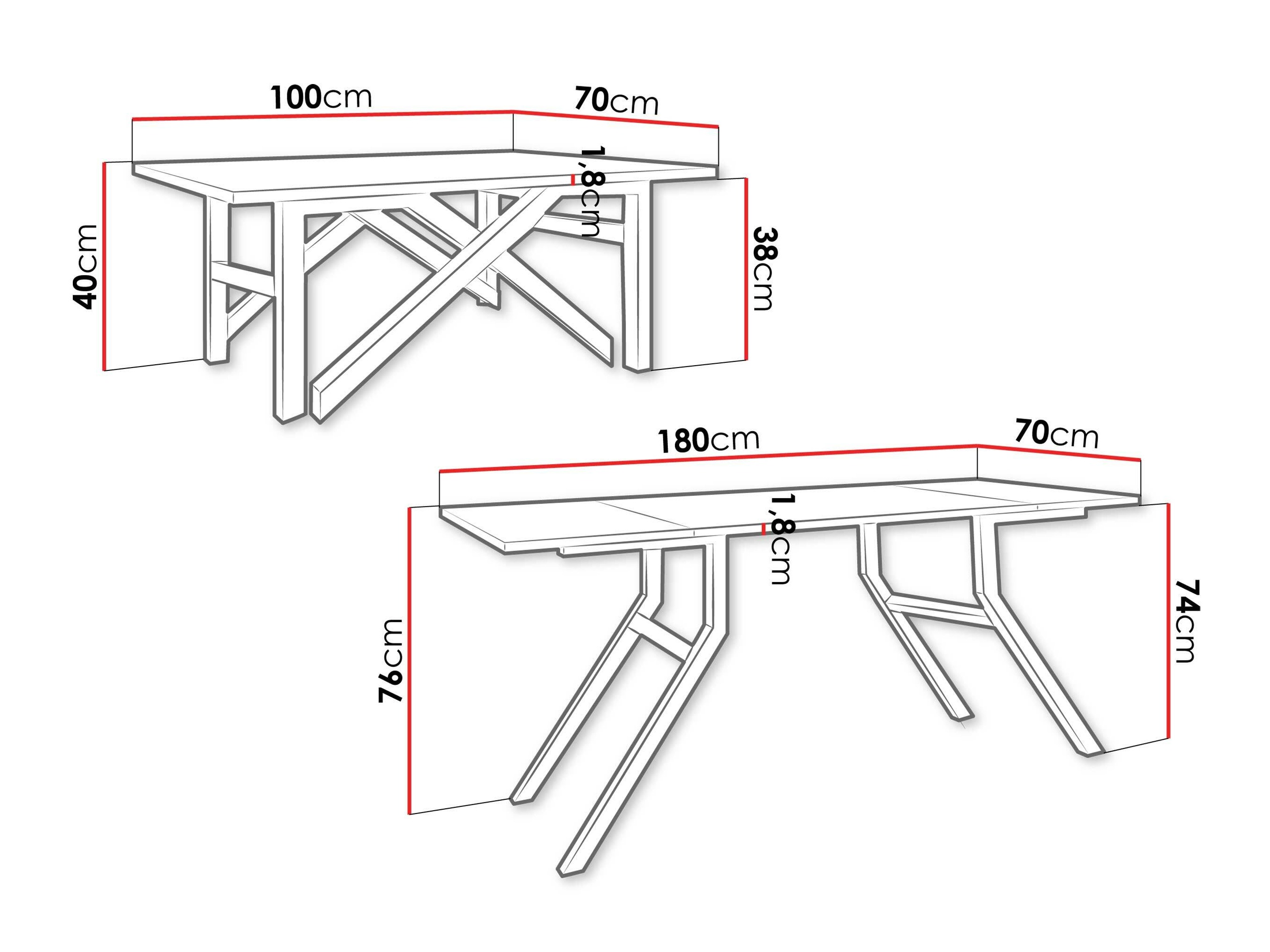 Transformeerbare salontafel Oswego 151 (Zwart)