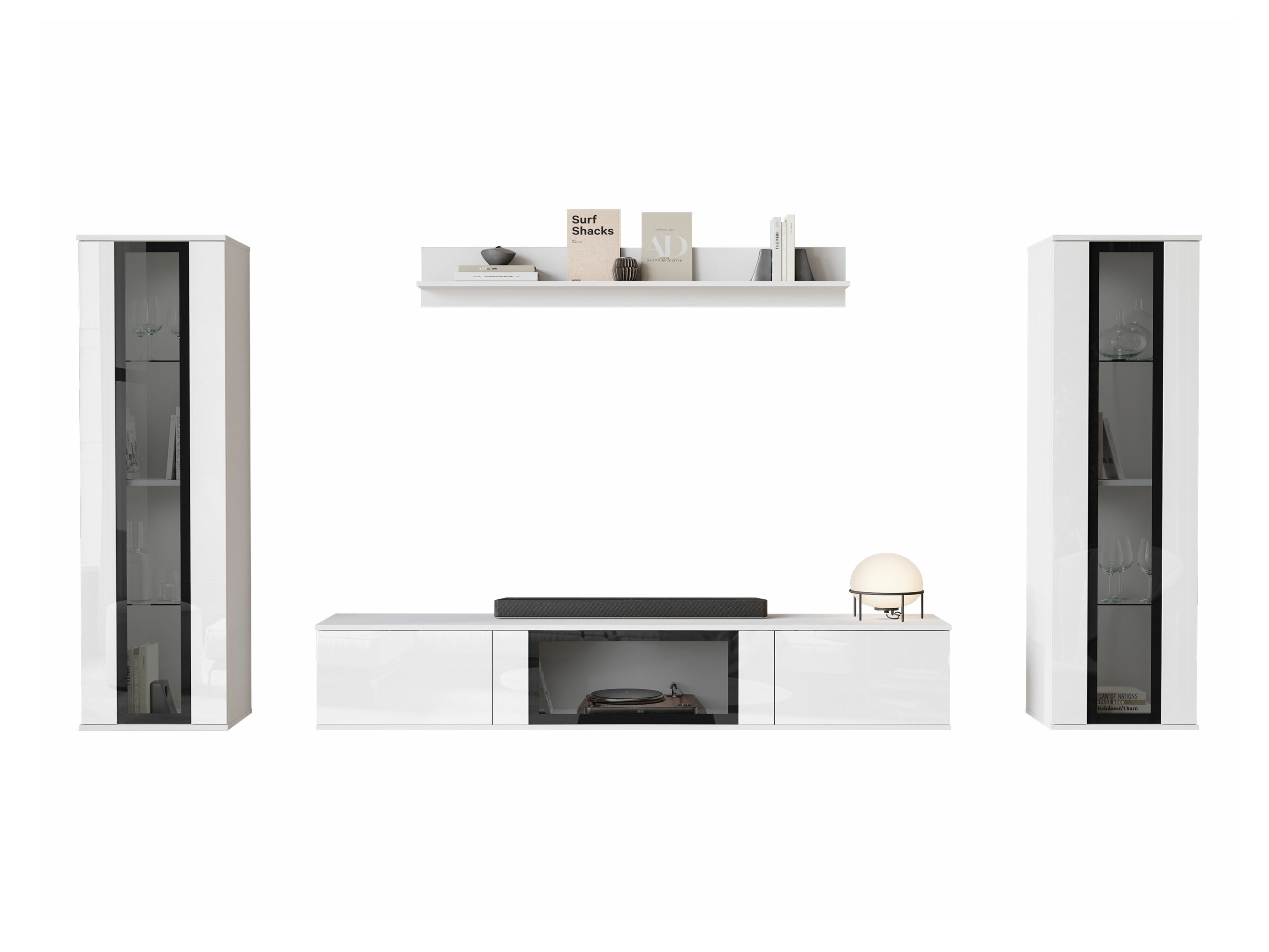 Woonkamerset Torcame 103 (Wit + Glanzend wit)