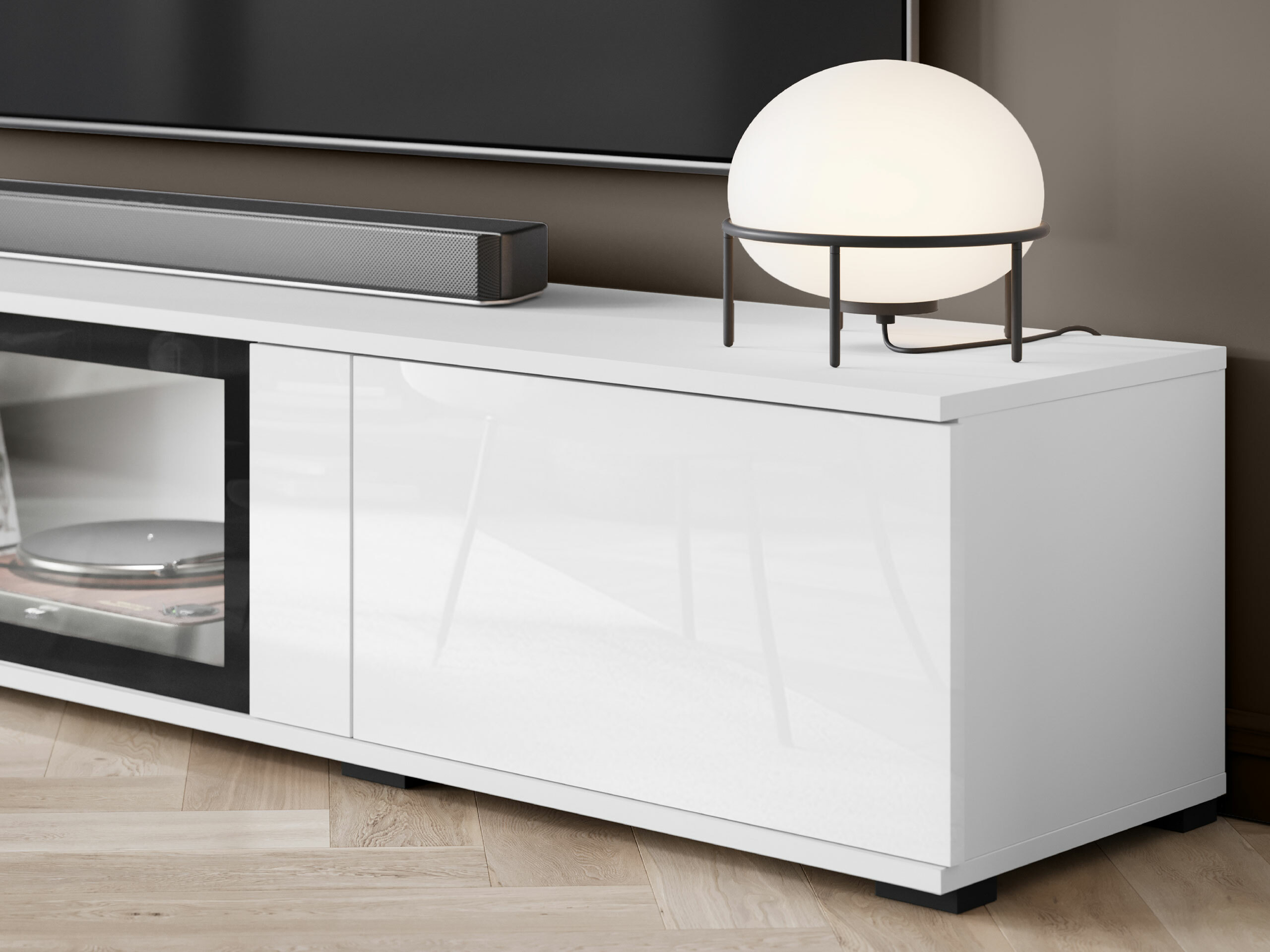 Woonkamerset Torcame 103 (Wit + Glanzend wit)