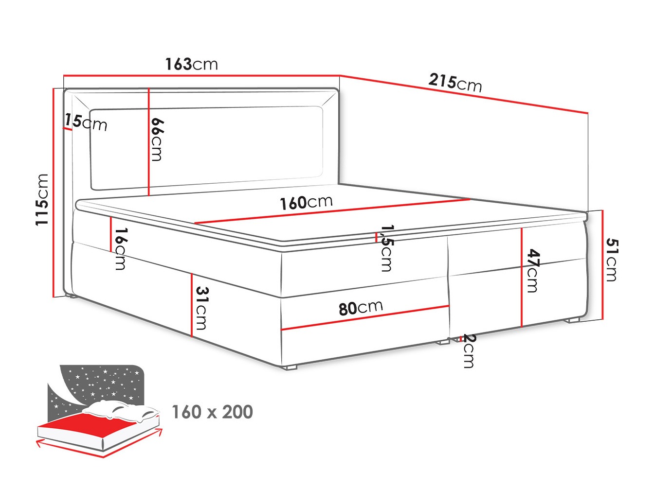 Boxspring Pomona 112 (Victoria 14 853)