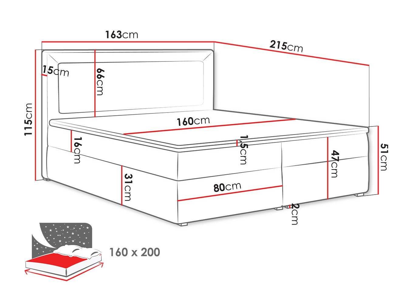 Boxspring Pomona 112 (Victoria 14 864)