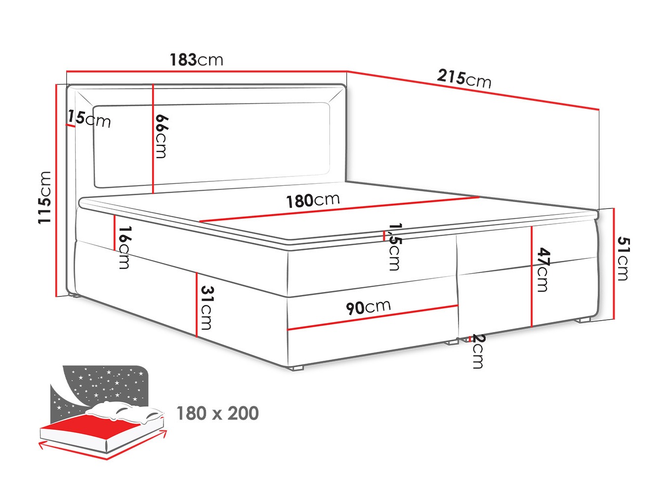 Boxspring Pomona 112 (Victoria 14 864)