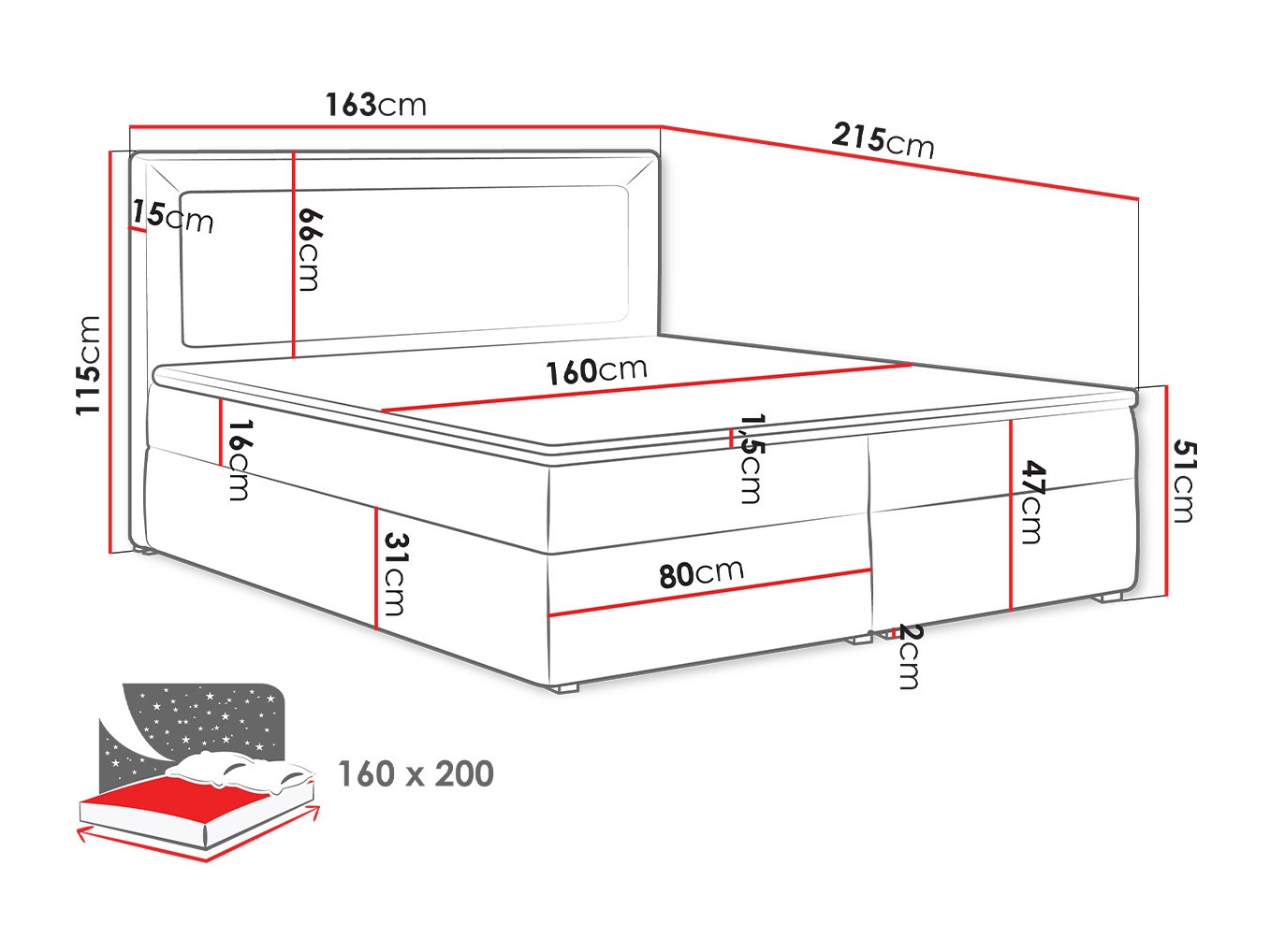 Boxspring Pomona 112 (Victoria 14 866)