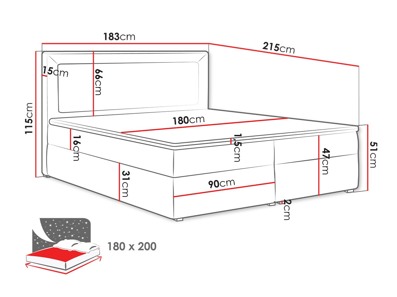 Boxspring Pomona 112 (Victoria 14 869)