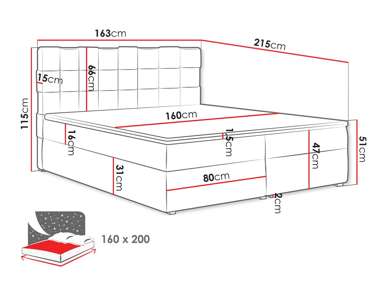 Boxspring Pomona 117 (Kronos 19)