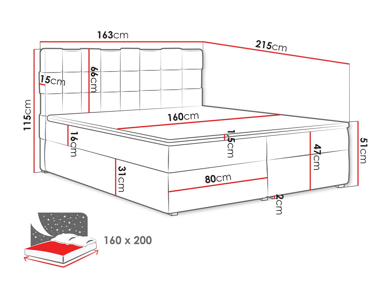 Boxspring Pomona 117 (Paros 05)