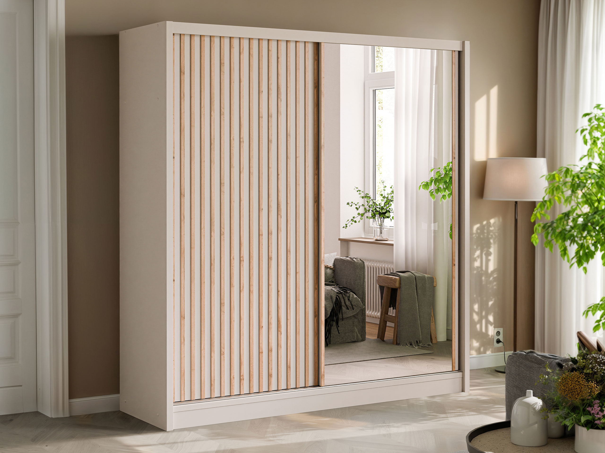 Kledingkast Gemes (Kasjmier + Wotan eik)