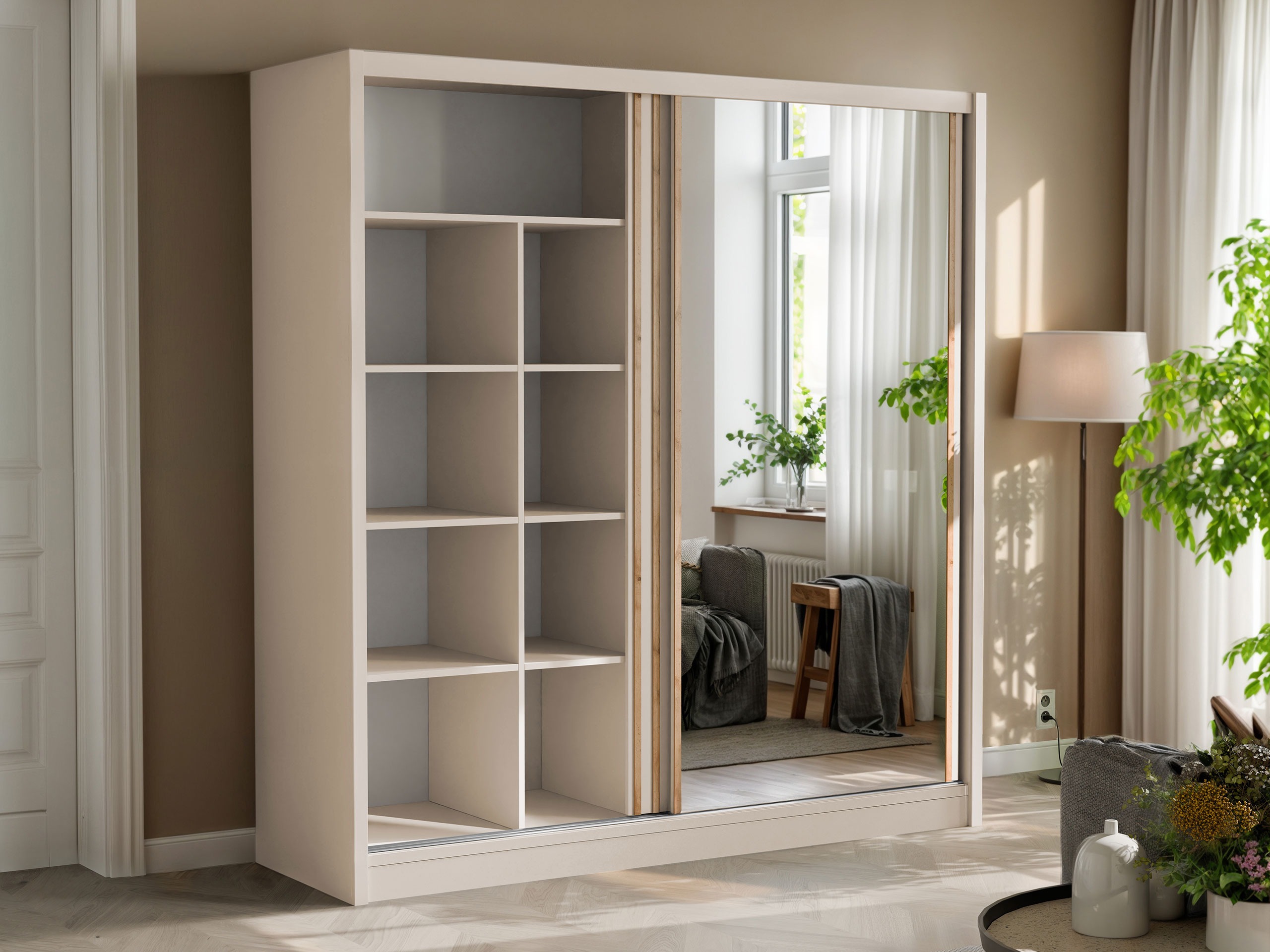 Kledingkast Gemes (Kasjmier + Wotan eik)