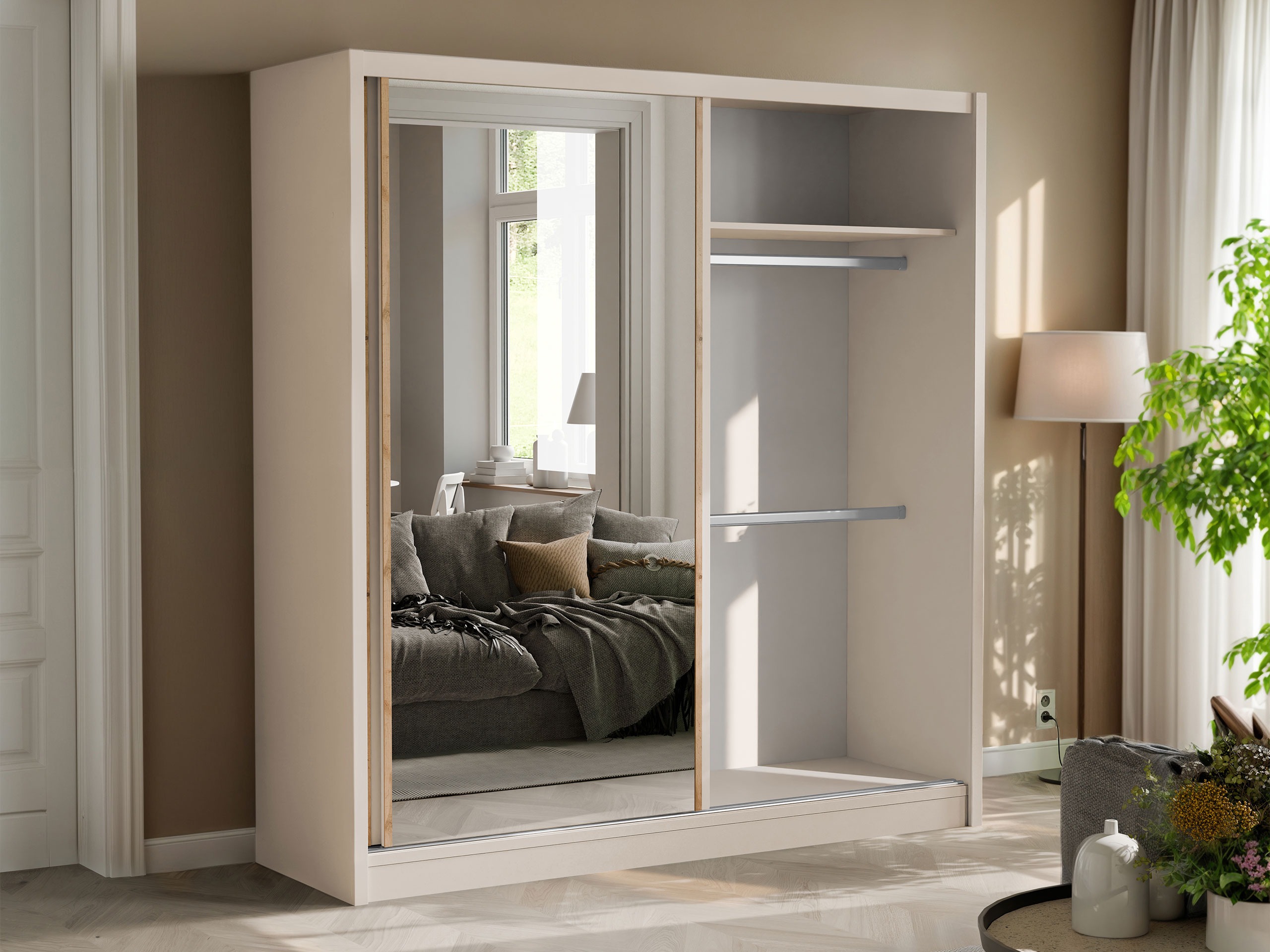 Kledingkast Honolulu 274 (Kasjmier + Wotan eik)