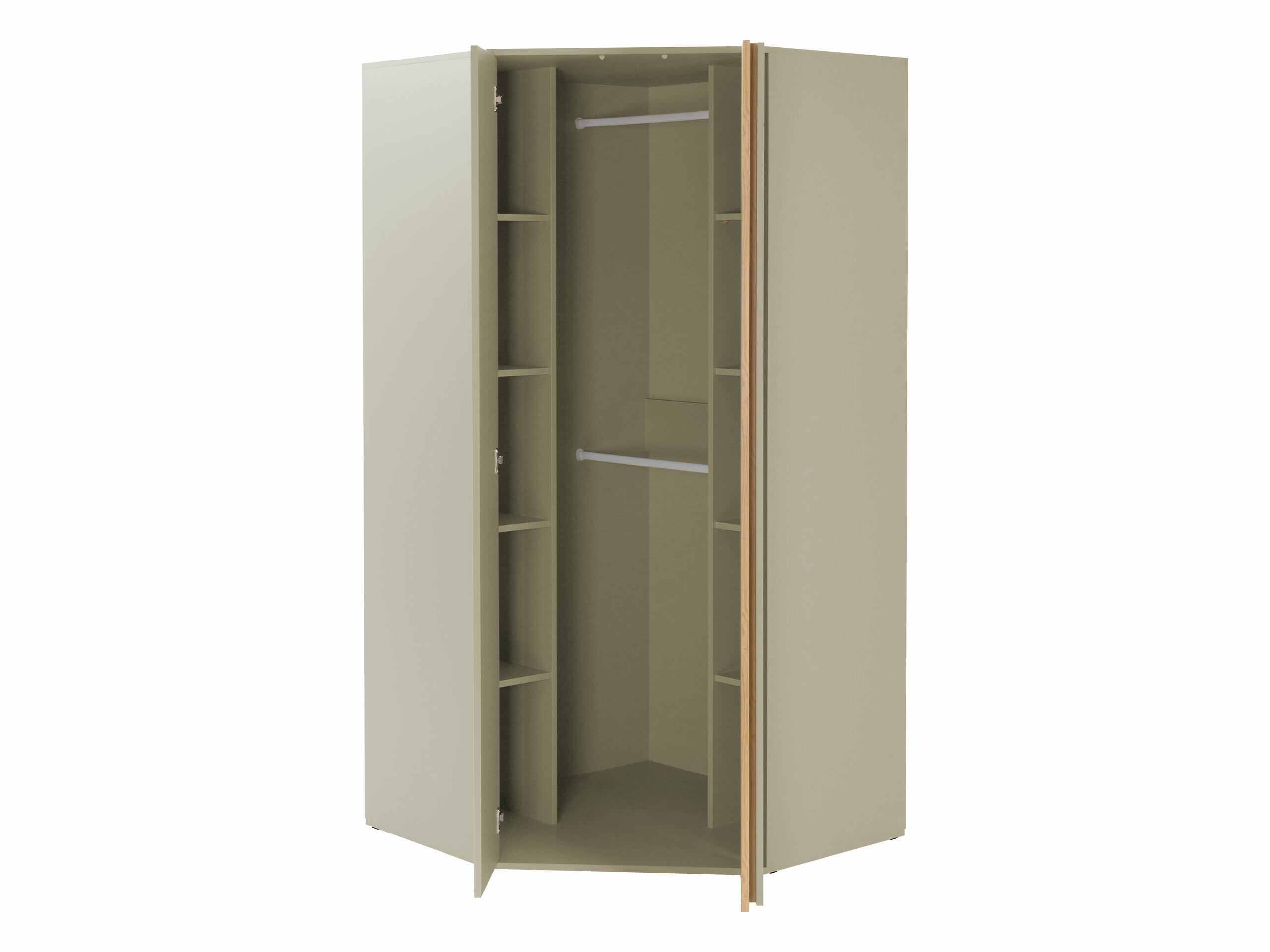 Hoekkledingkast Fiosono 101 (Beige + Licht eiken)